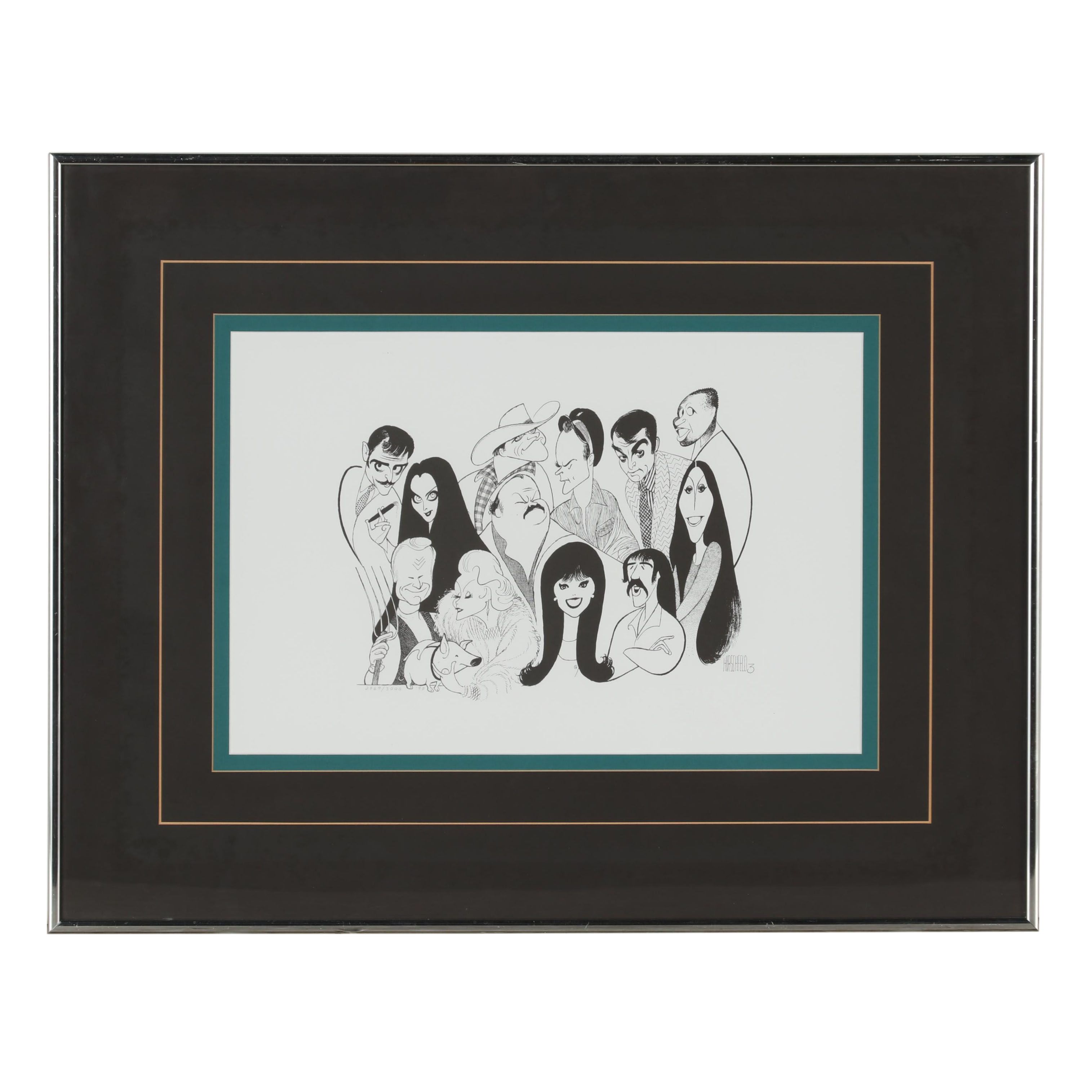 Albert "Al" Hirschfeld Caricature Lithograph "TV Land 3"