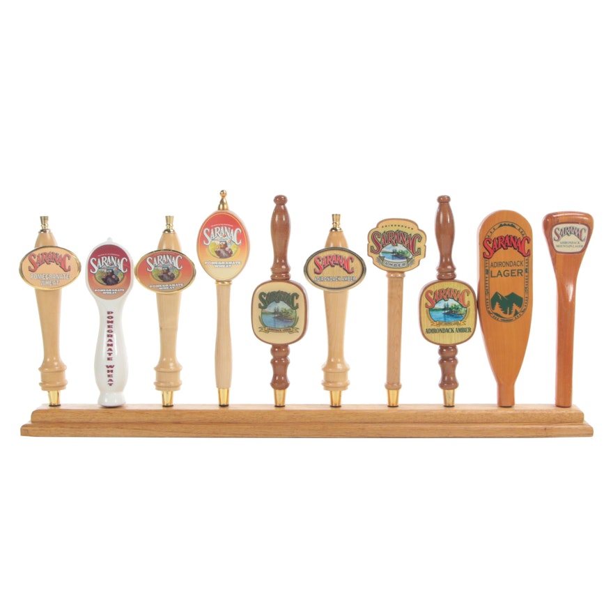 Back Bar Display with Saranac Beer Tap Handles