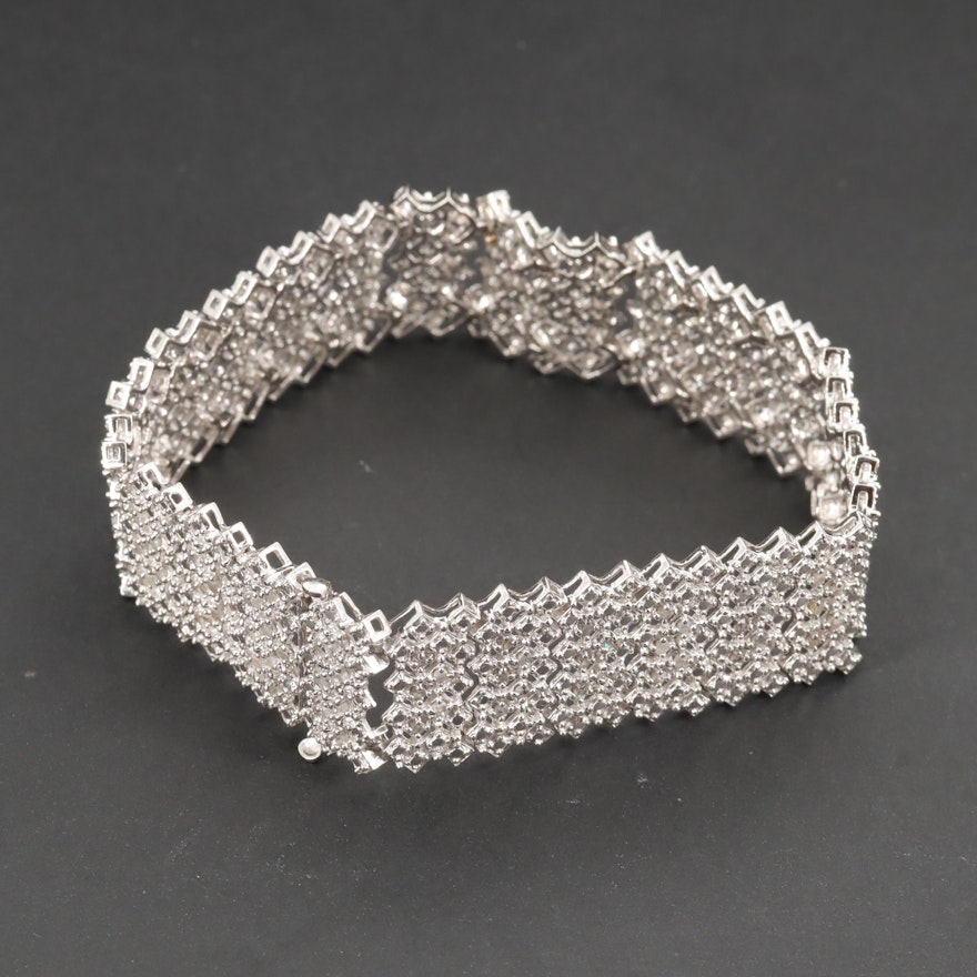 Sterling Silver Diamond Bracelet