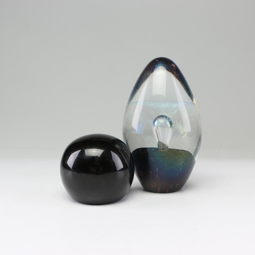 Robert Eickholt and Other Dichroic Art Glass Paperweights