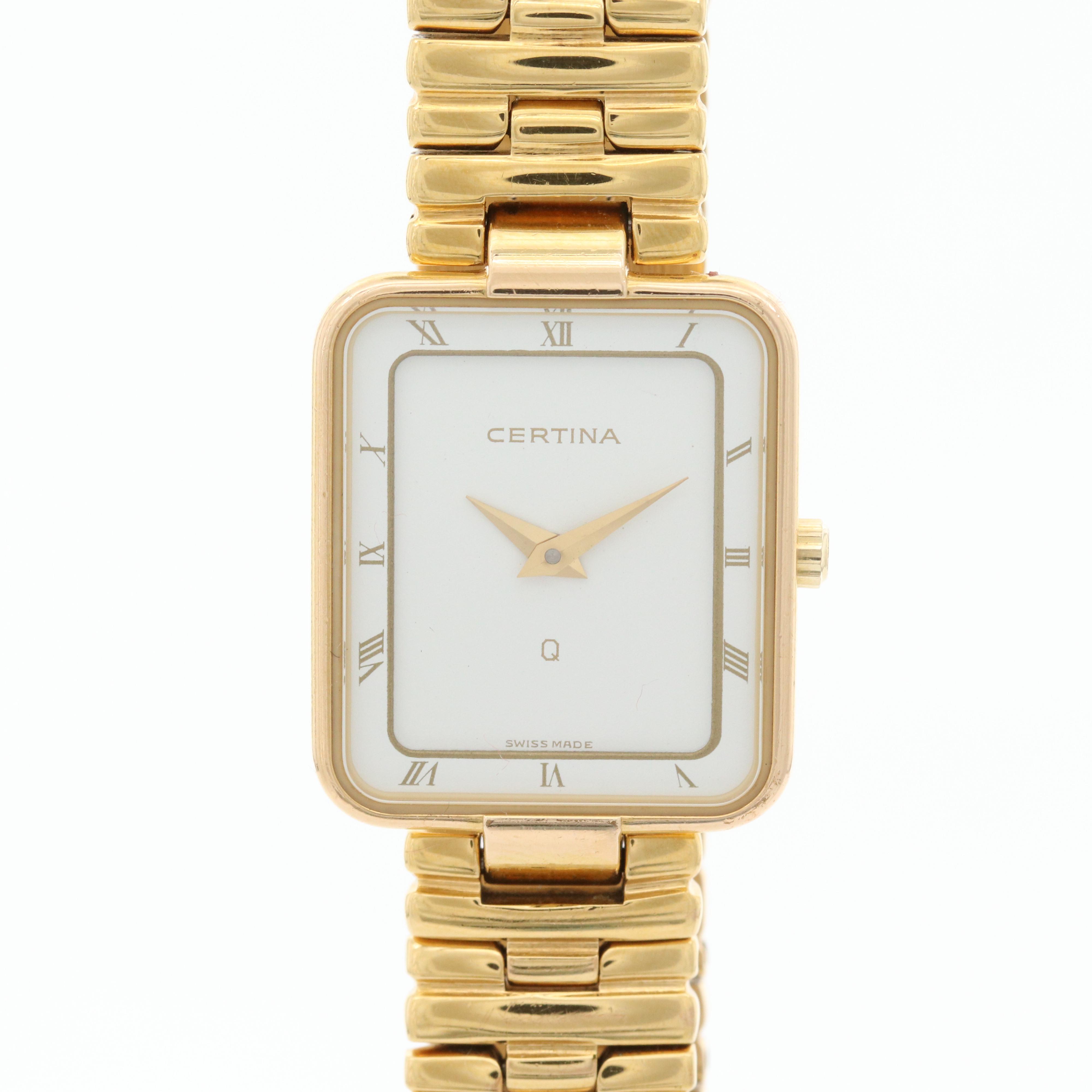 Certine Swiss Gold Tone Quartz Watch