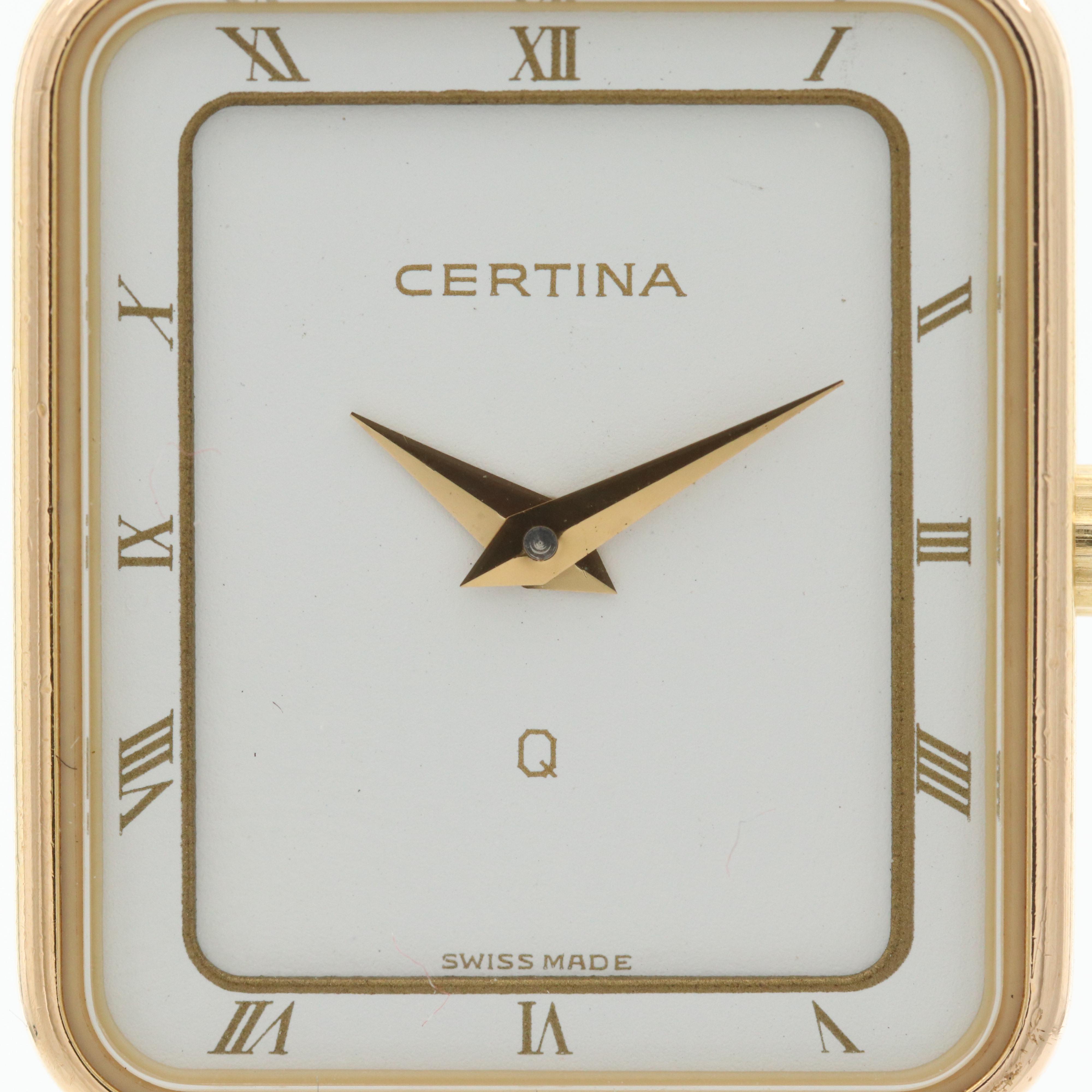Certine Swiss Gold Tone Quartz Watch