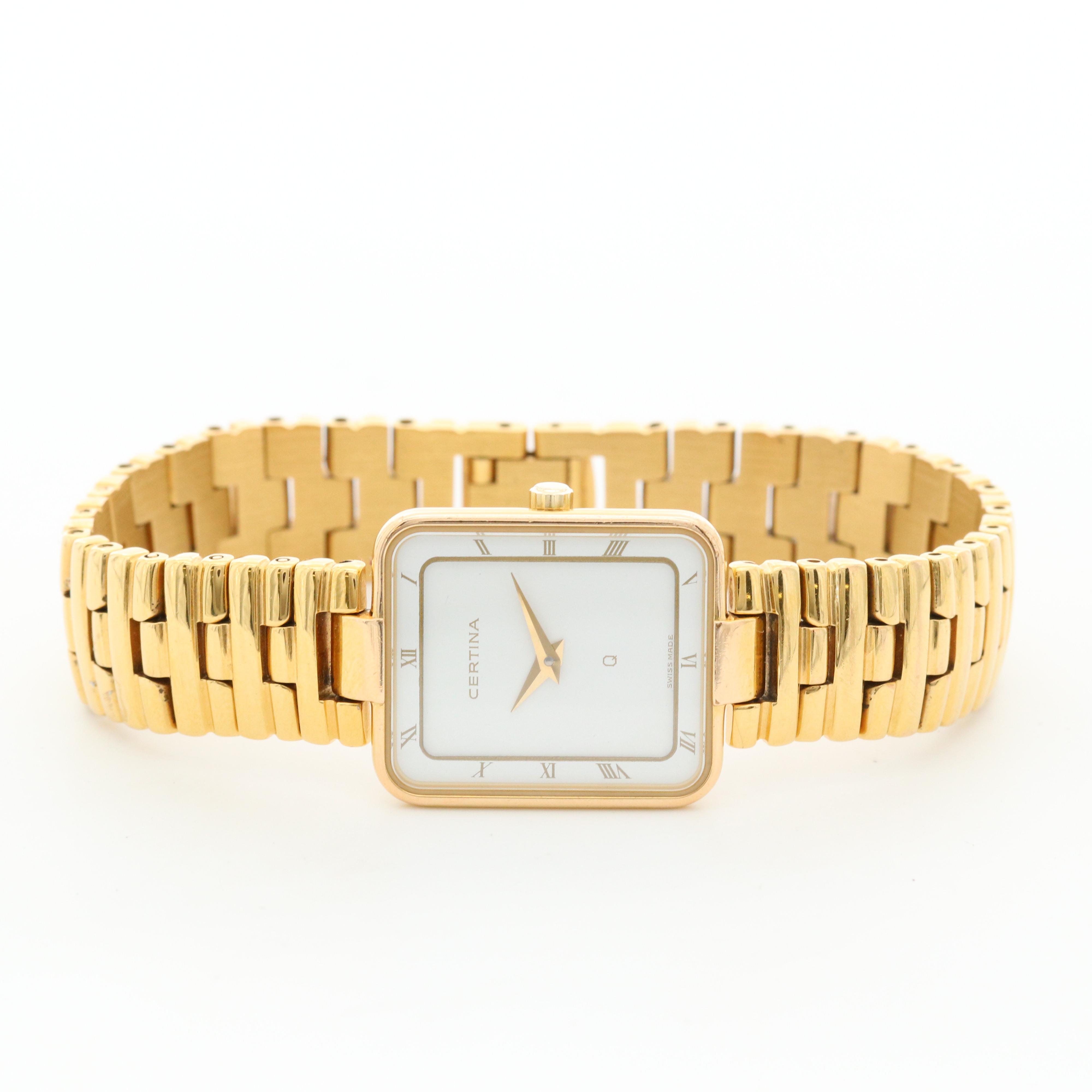 Certine Swiss Gold Tone Quartz Watch