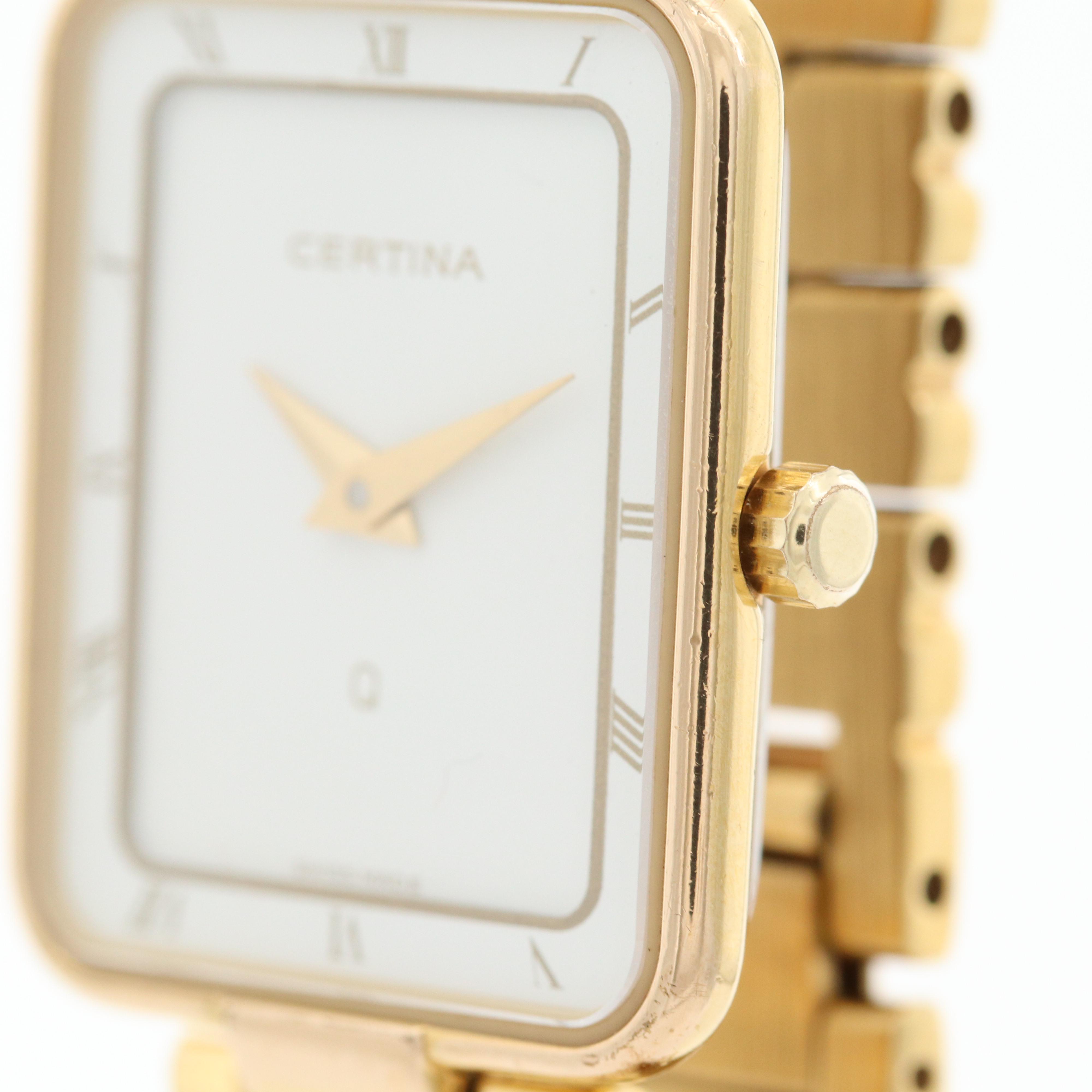 Certine Swiss Gold Tone Quartz Watch