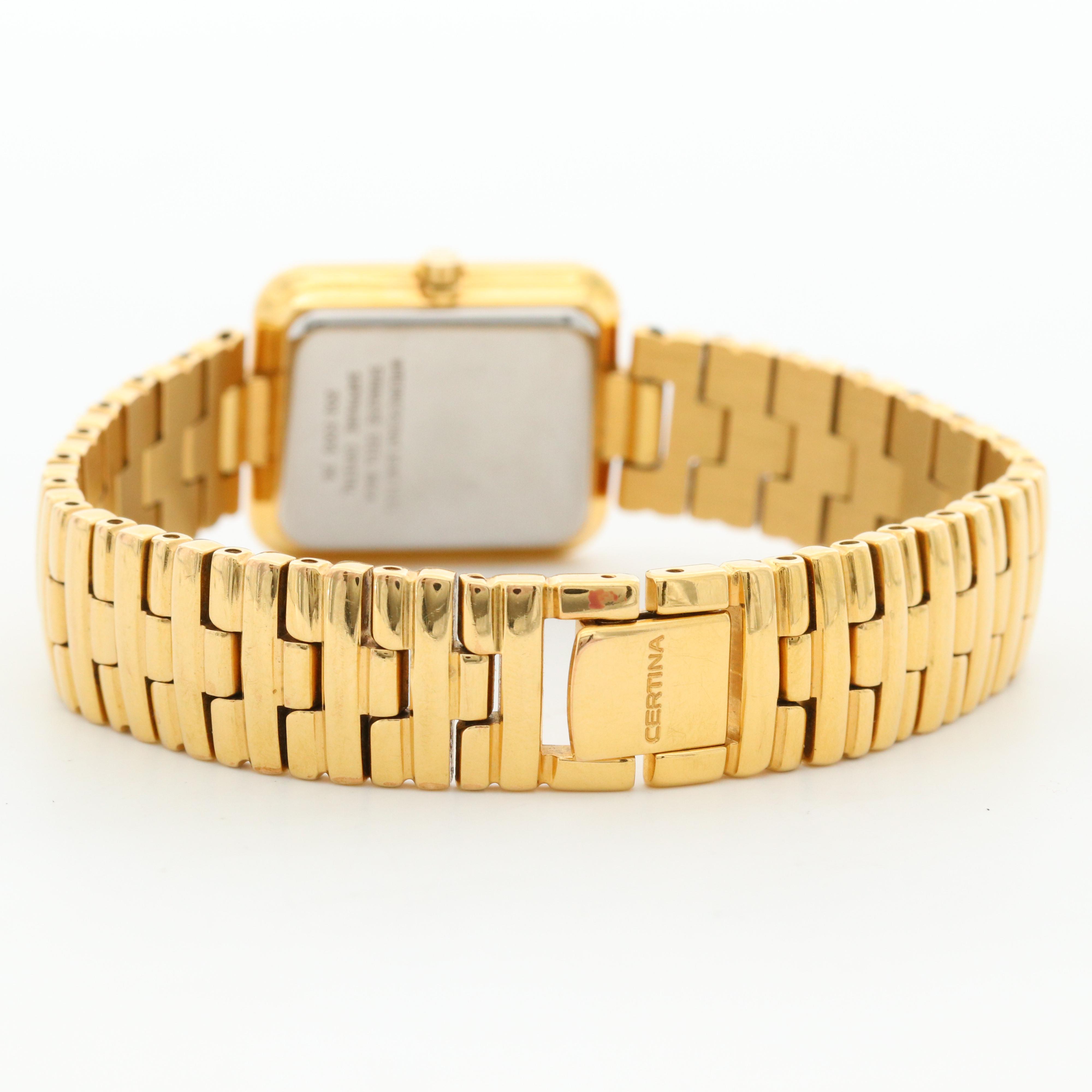 Certine Swiss Gold Tone Quartz Watch
