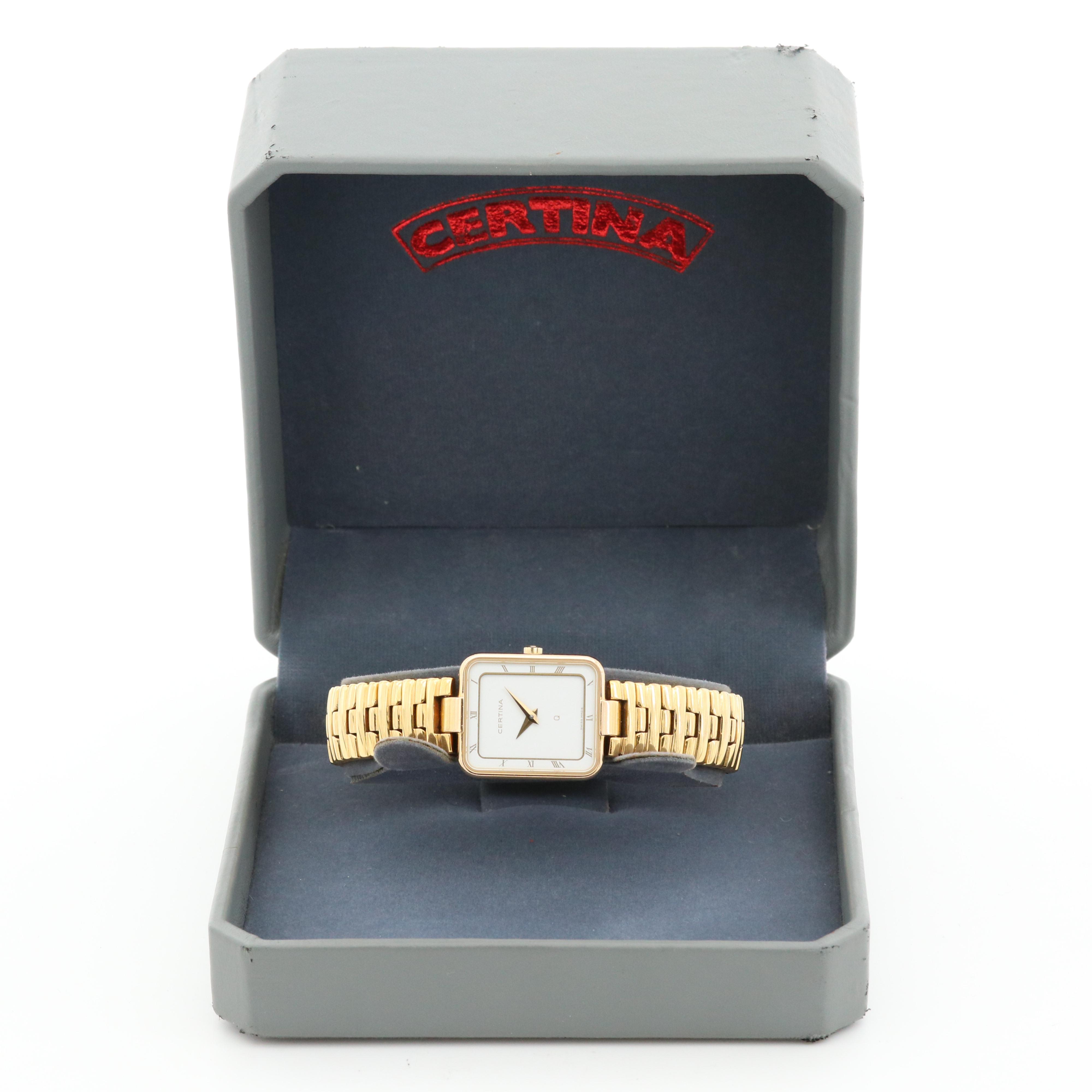 Certine Swiss Gold Tone Quartz Watch