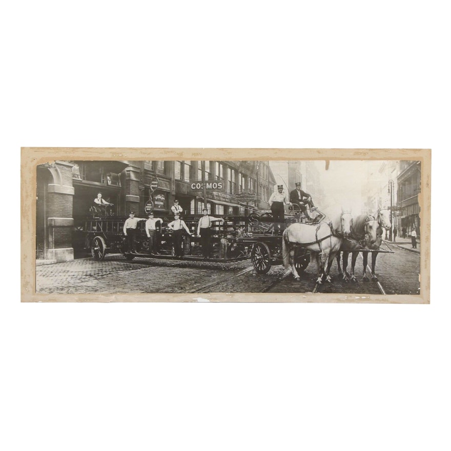 Historic Yardlong Photograph of Cincinnati Fire Department Ladder Truck