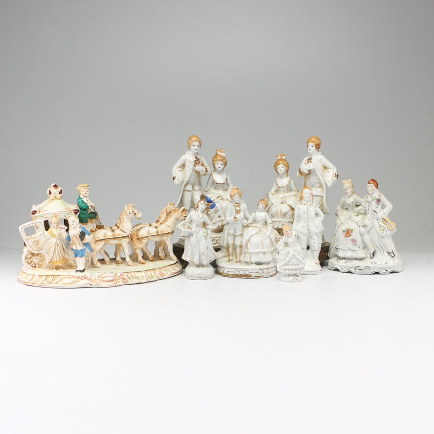 Wales and Other Japanese Porcelain Figurines, 1940s
