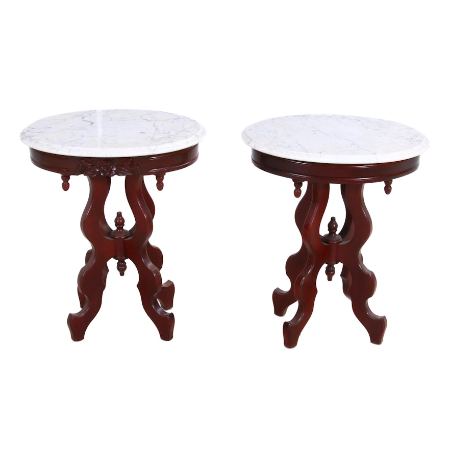 Pair of Victorian Style End Tables, Mid-20th Century