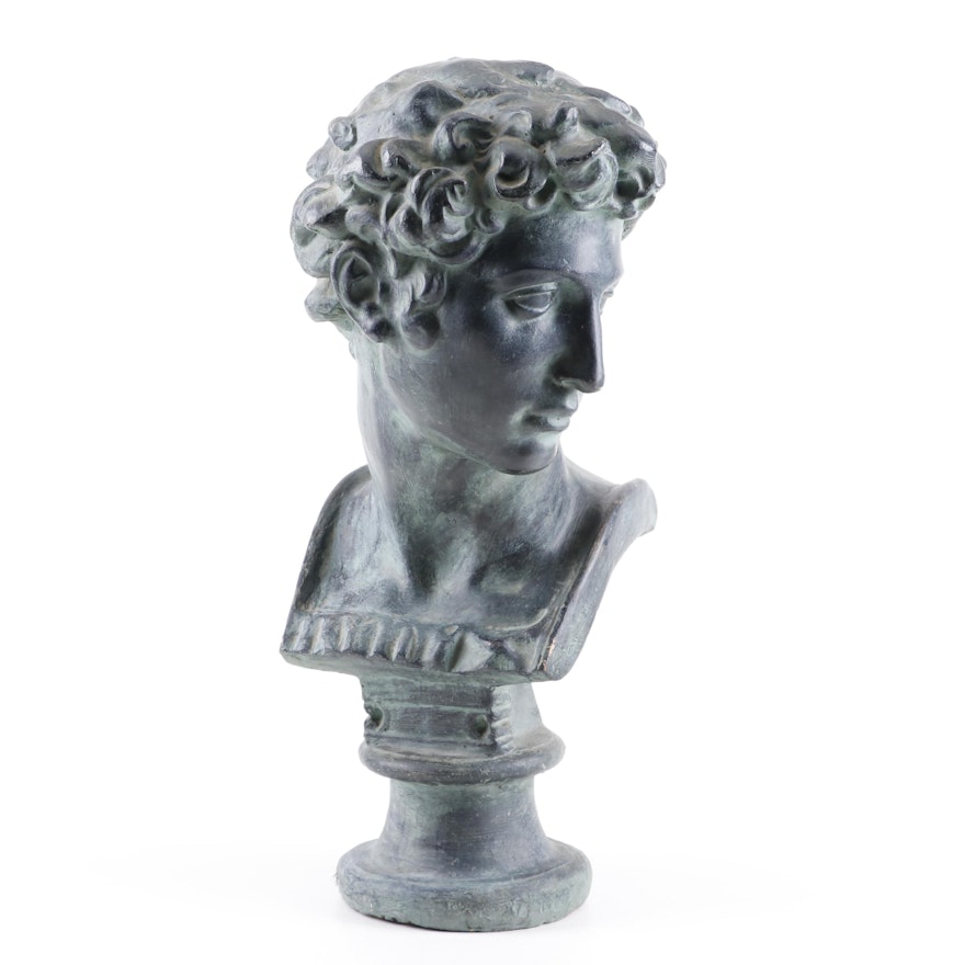 Lucchese Painted Plaster Neoclassical Style Bust