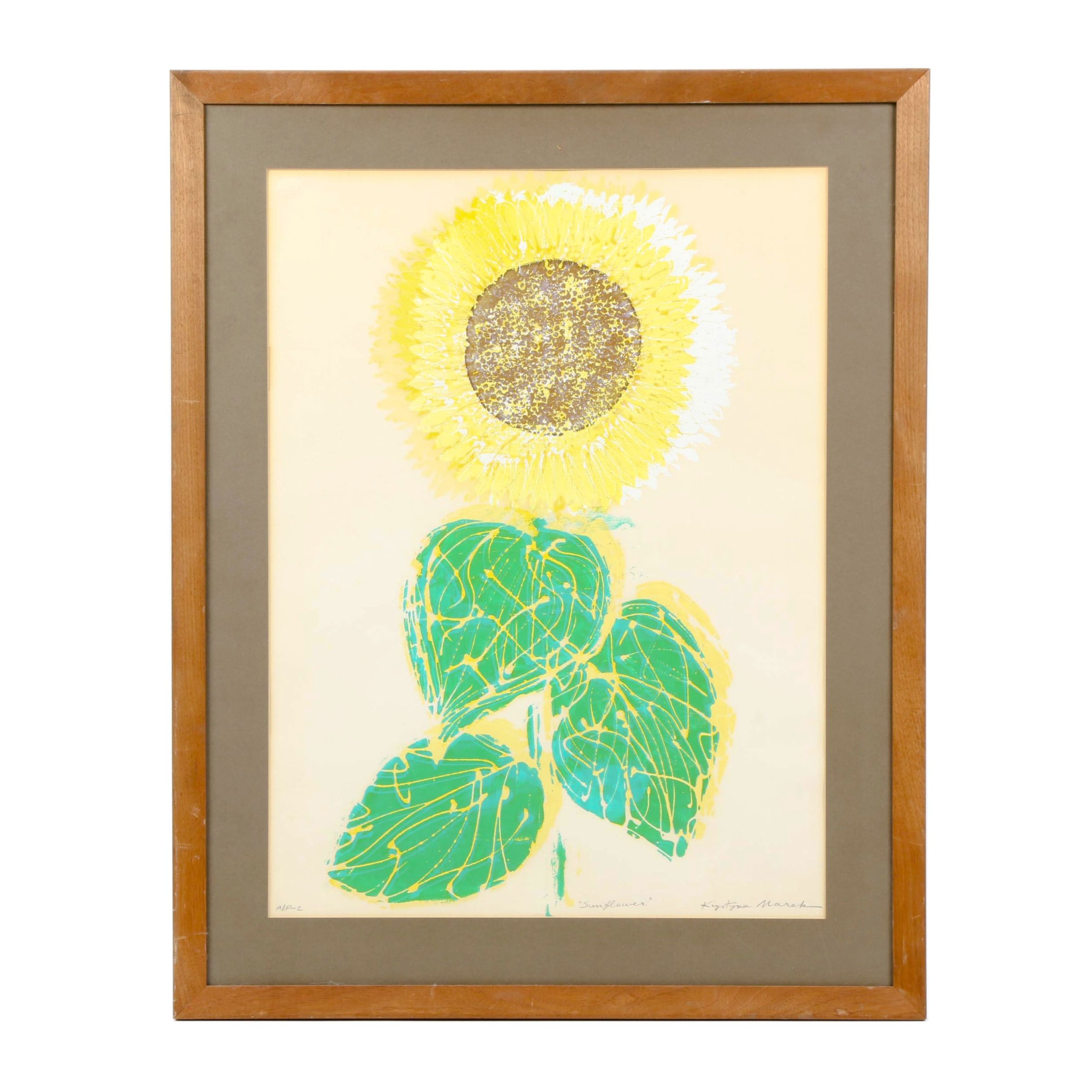 Krystyna Marek Serigraph "Sunflower"
