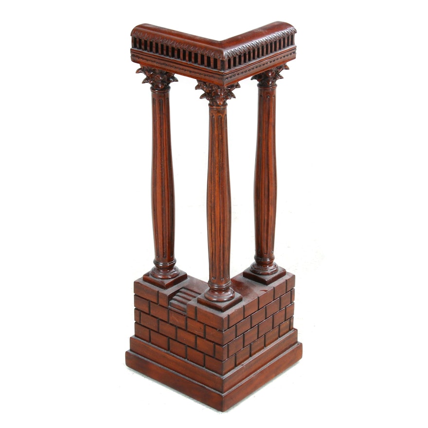 Mahogany Carved Neoclassical Architectural Model, Contemporary
