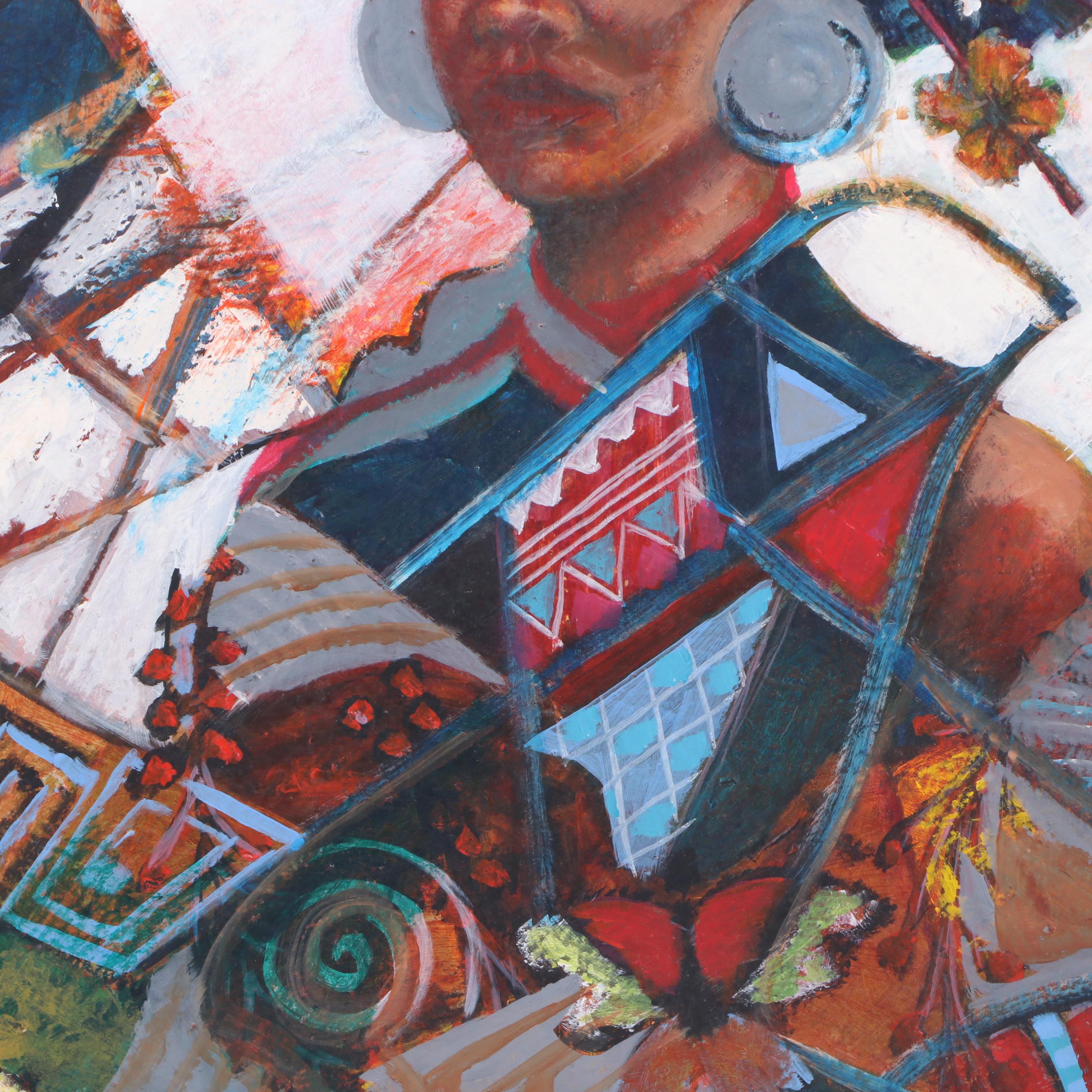 Figural Abstract Oil Painting