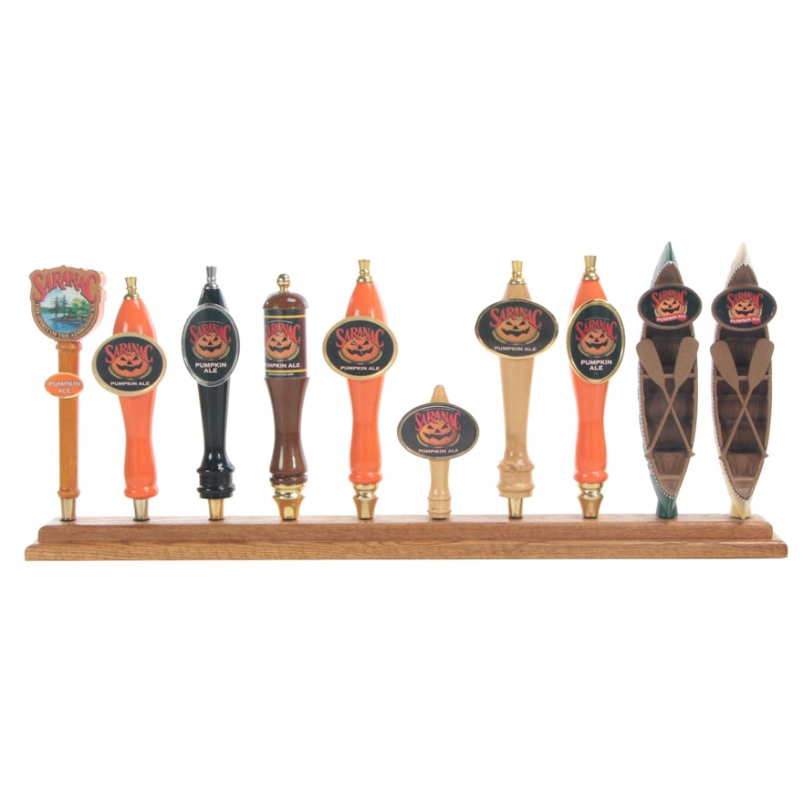 Saranac "Pumpkin Ale" Beer Tap Handles with Display Stand