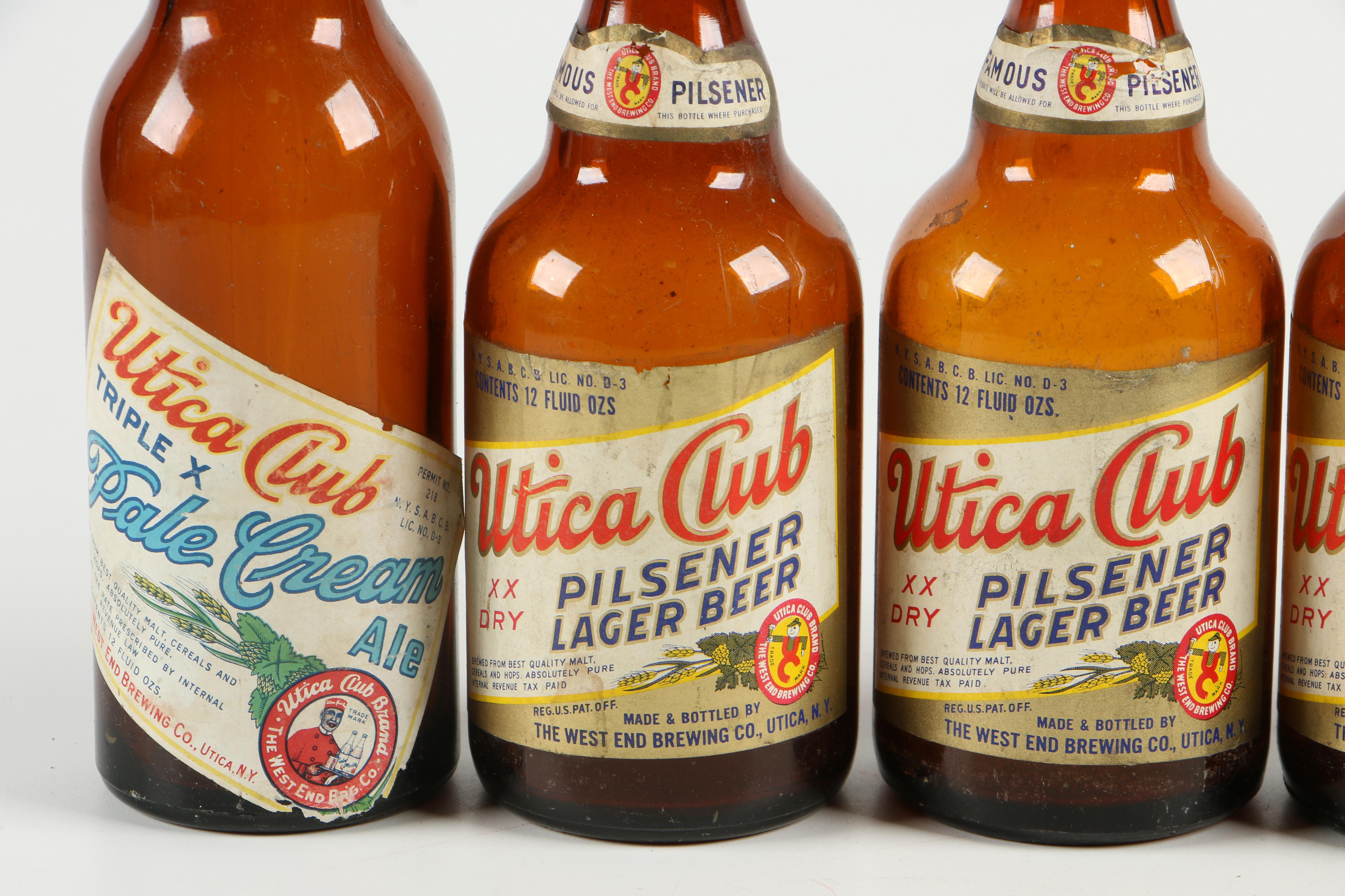 Utica Club Pilsener Lager and Triple X Pale Cream Ale Bottles, Mid-Century