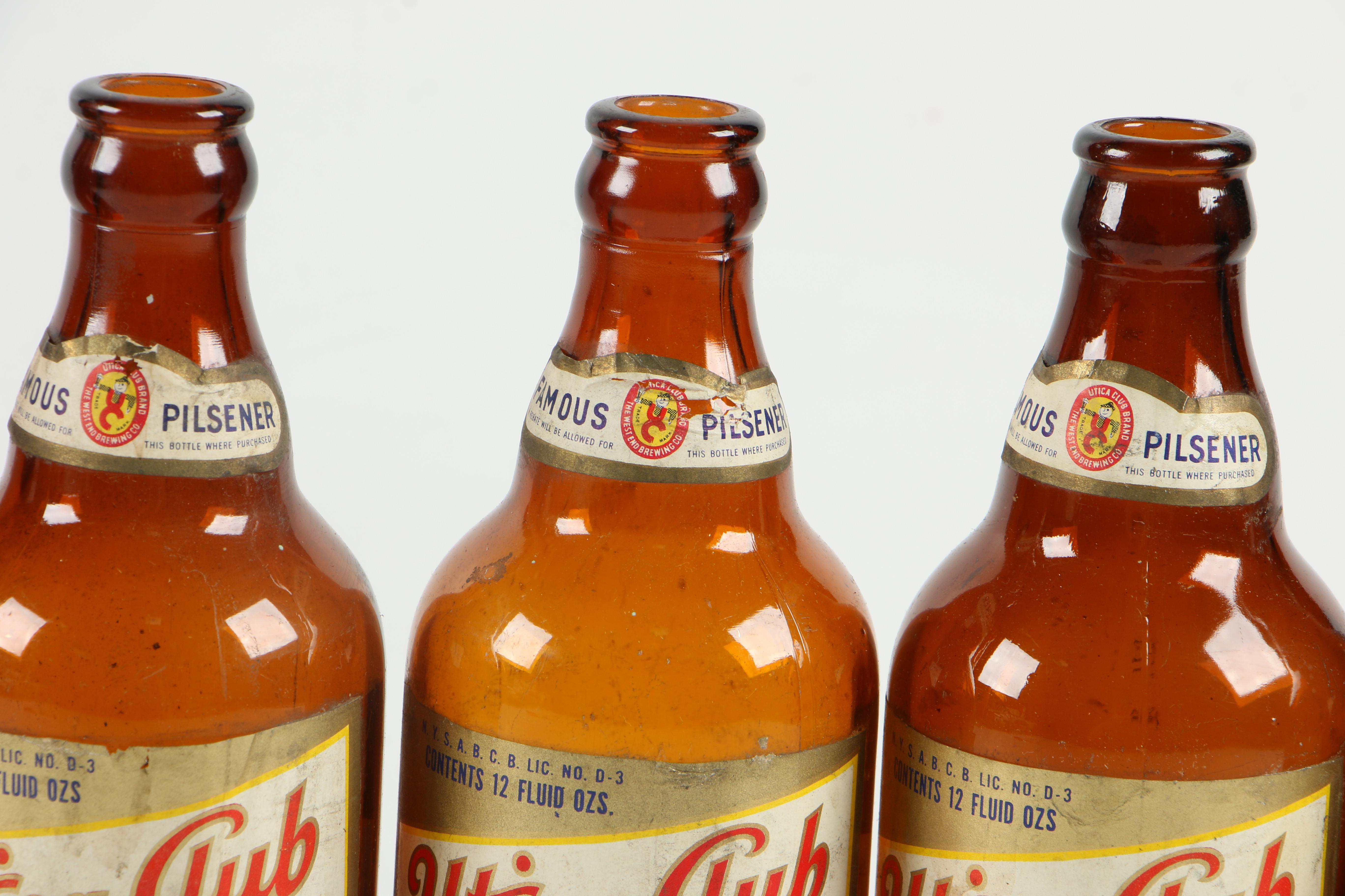 Utica Club Pilsener Lager and Triple X Pale Cream Ale Bottles, Mid-Century