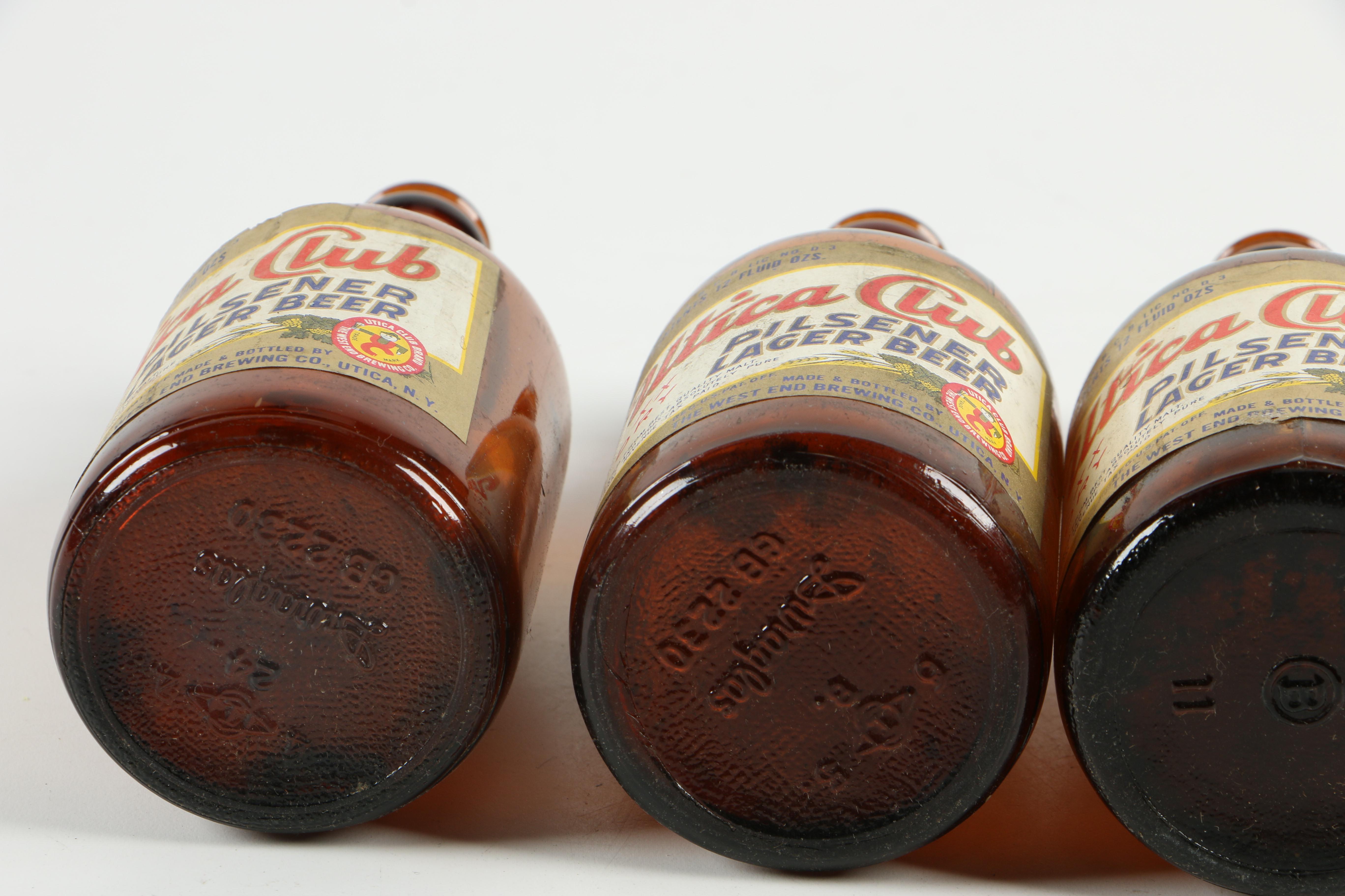 Utica Club Pilsener Lager and Triple X Pale Cream Ale Bottles, Mid-Century