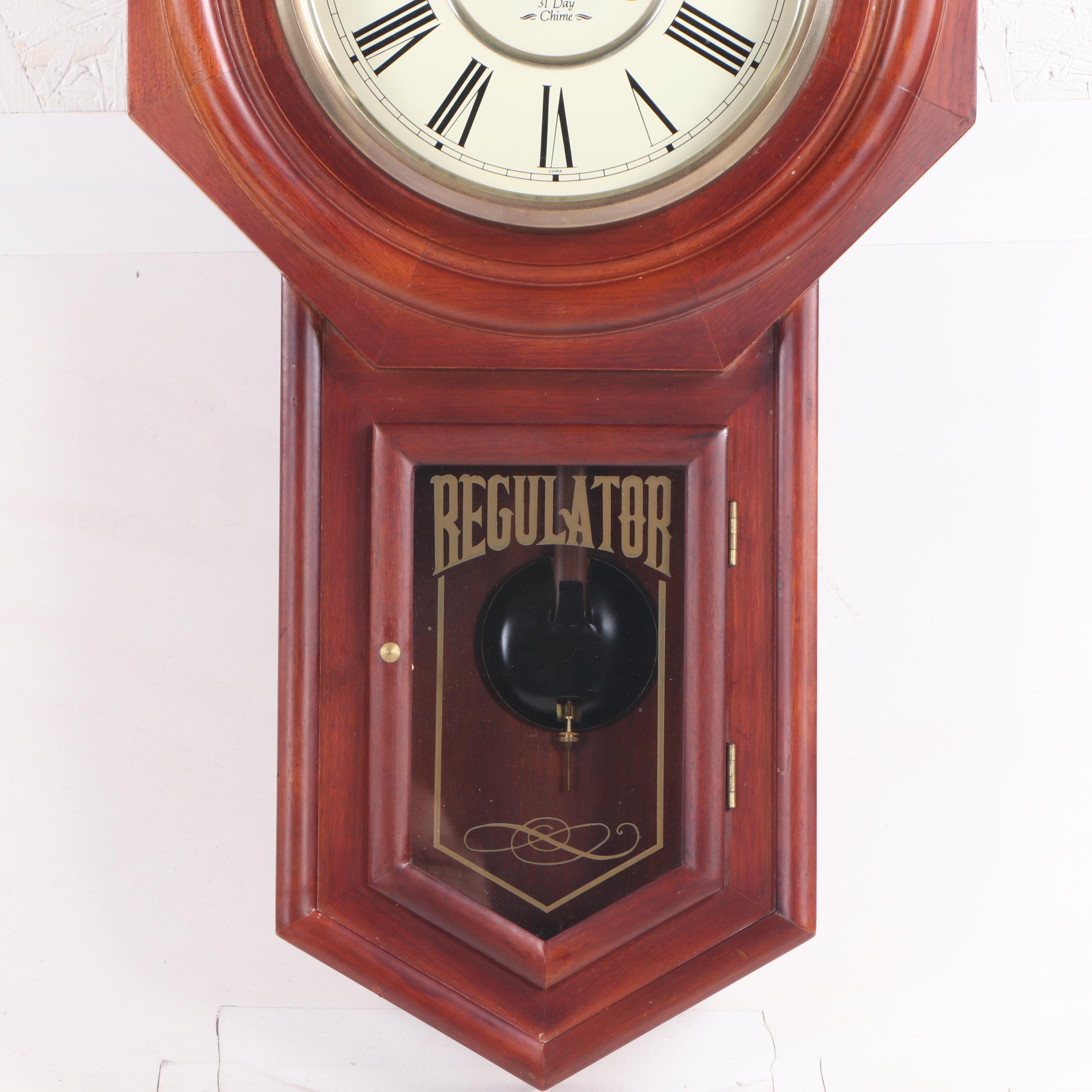 Waltham 31 Day Chime Regulator Wall Clock, Late 20th Century