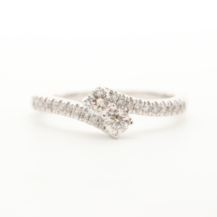 14K White Gold Diamond Ring