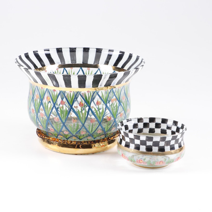 MacKenzie-Childs Beaded and Painted Glass Bowls