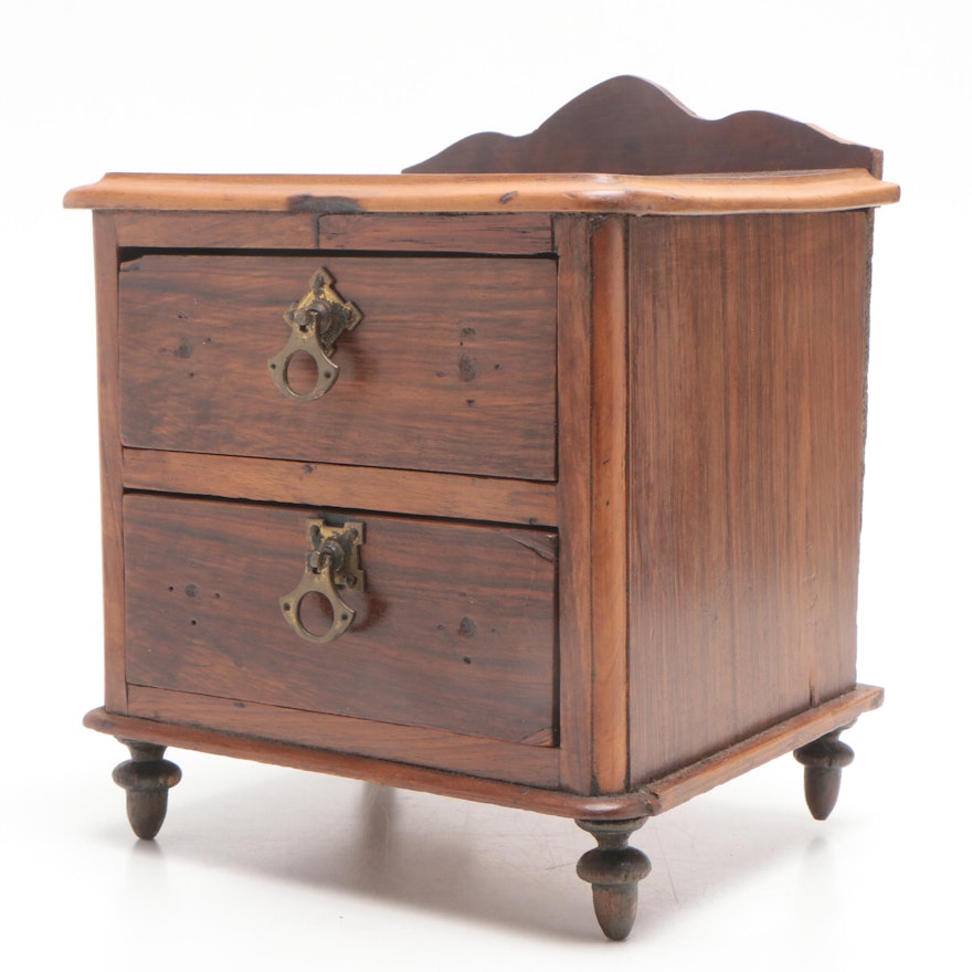 Salesman's Sample Walnut Finish Chest of Drawers, Early to Mid 20th Century