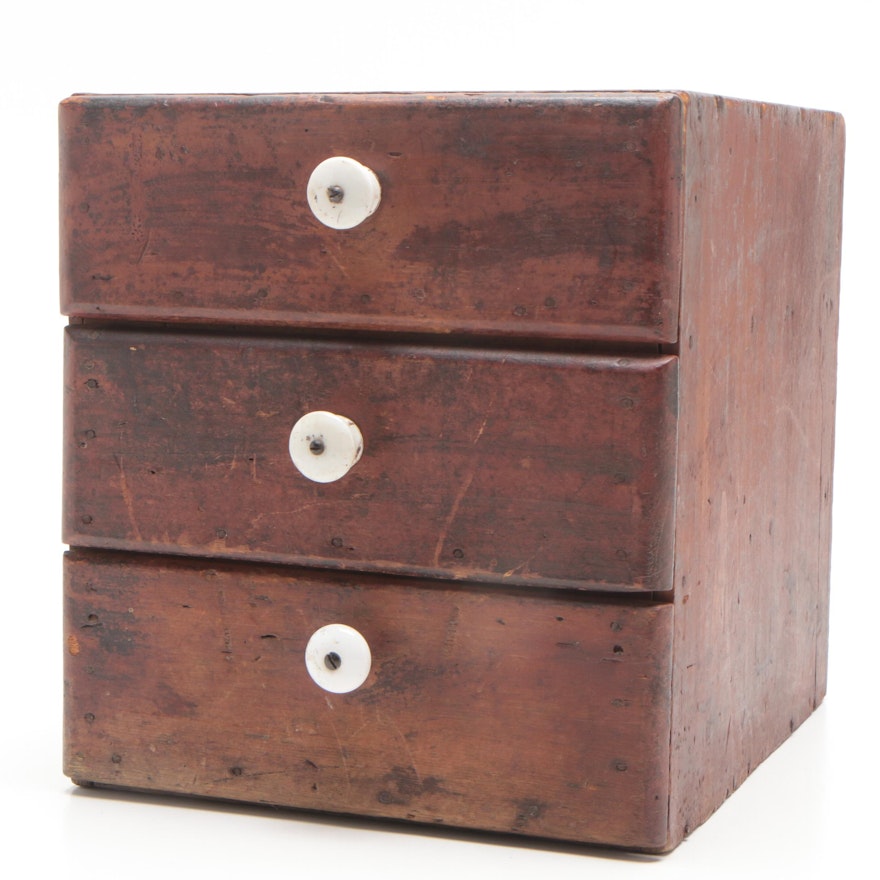 Cherry Finish Diminutive Chest of Drawers, 19th Century