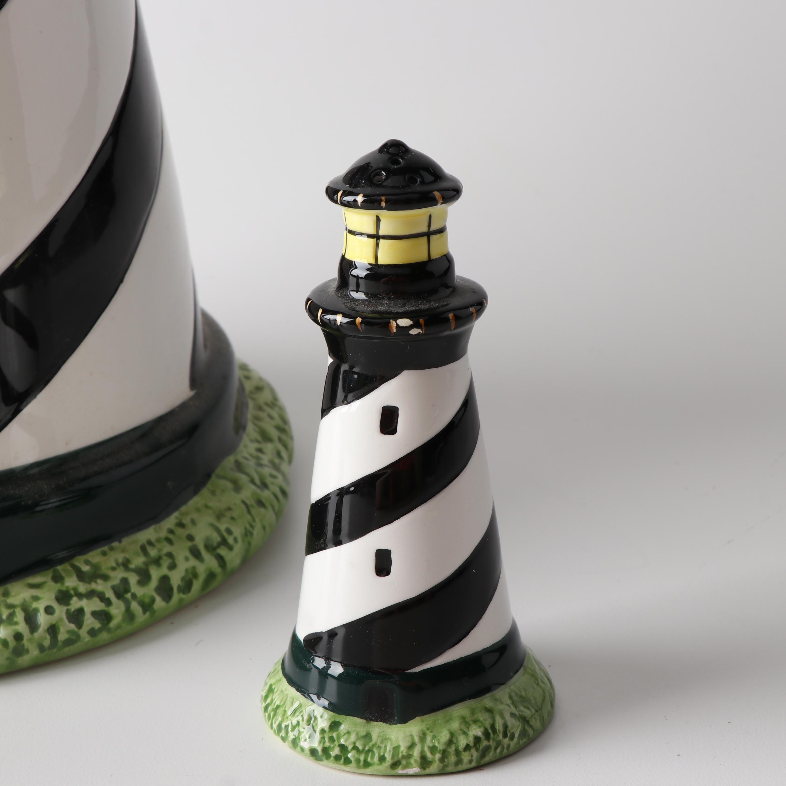 Warren Kimble for Sakura "Coastal Breeze" Cookie Jar with Salt & Pepper Shakers