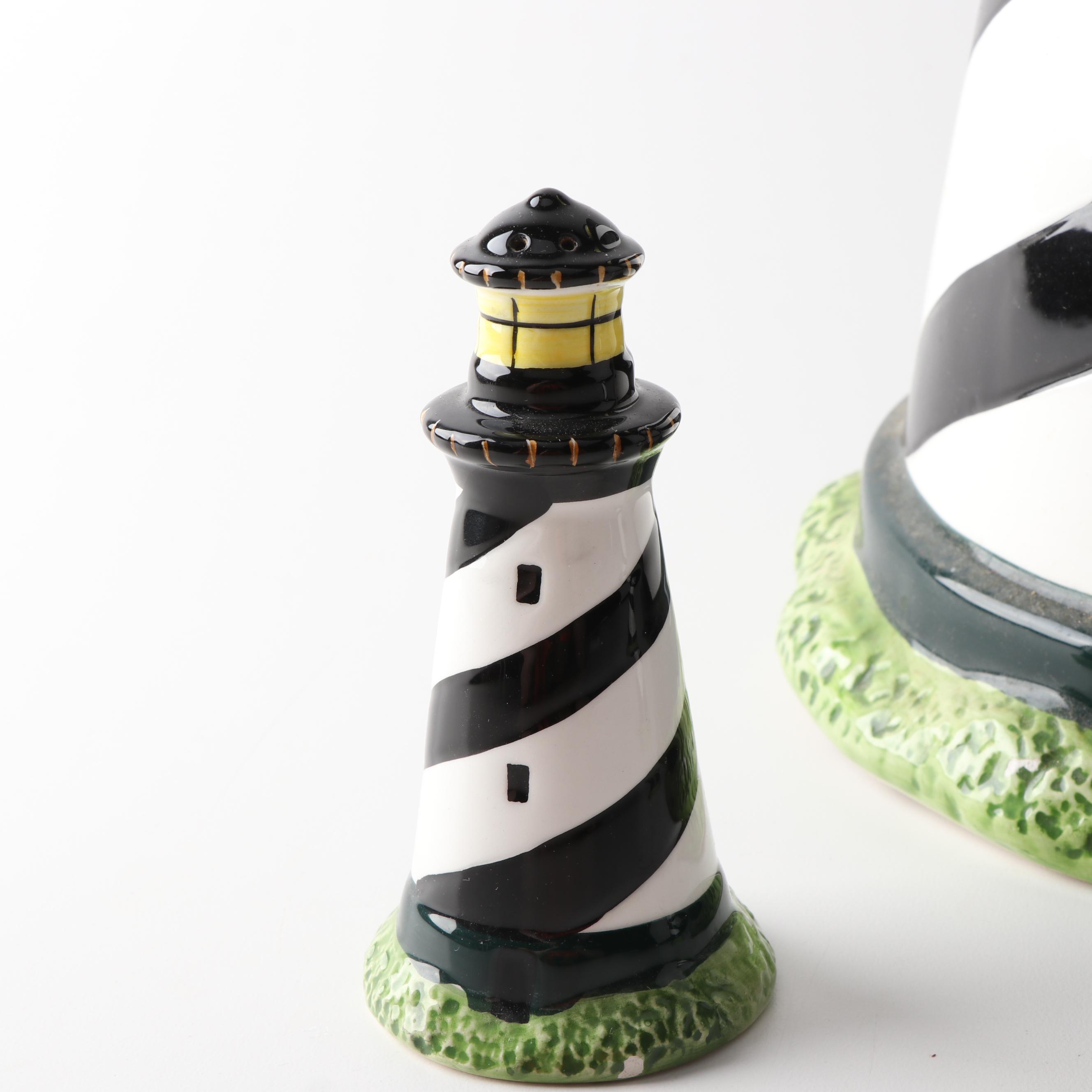 Warren Kimble for Sakura "Coastal Breeze" Cookie Jar with Salt & Pepper Shakers