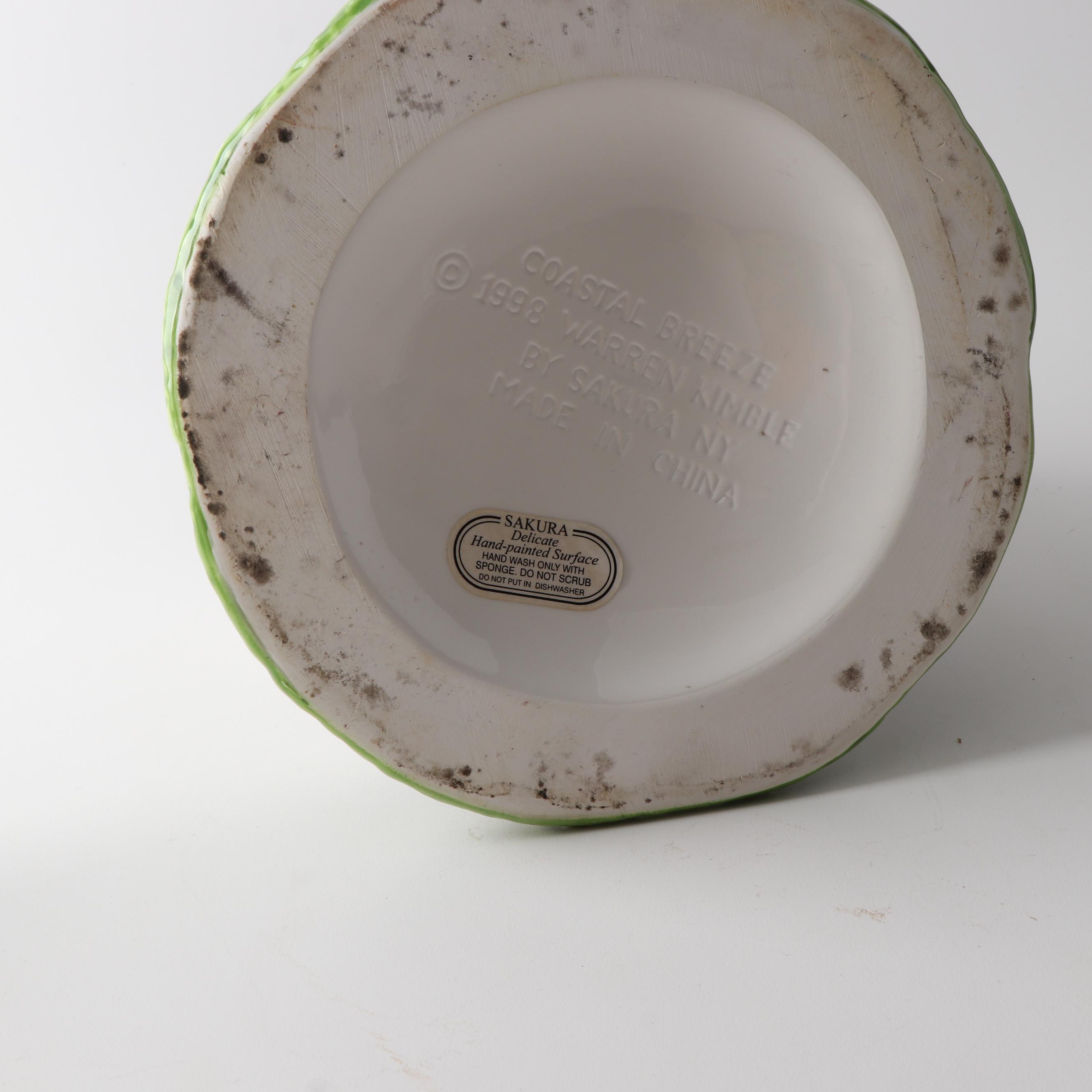 Warren Kimble for Sakura "Coastal Breeze" Cookie Jar with Salt & Pepper Shakers