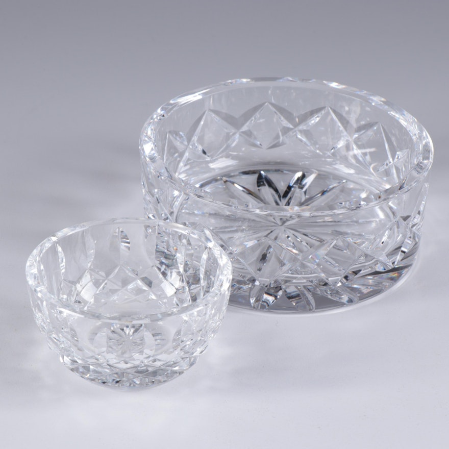 Waterford Crystal Round Bowl and Finger Bowl, Late 20th Century