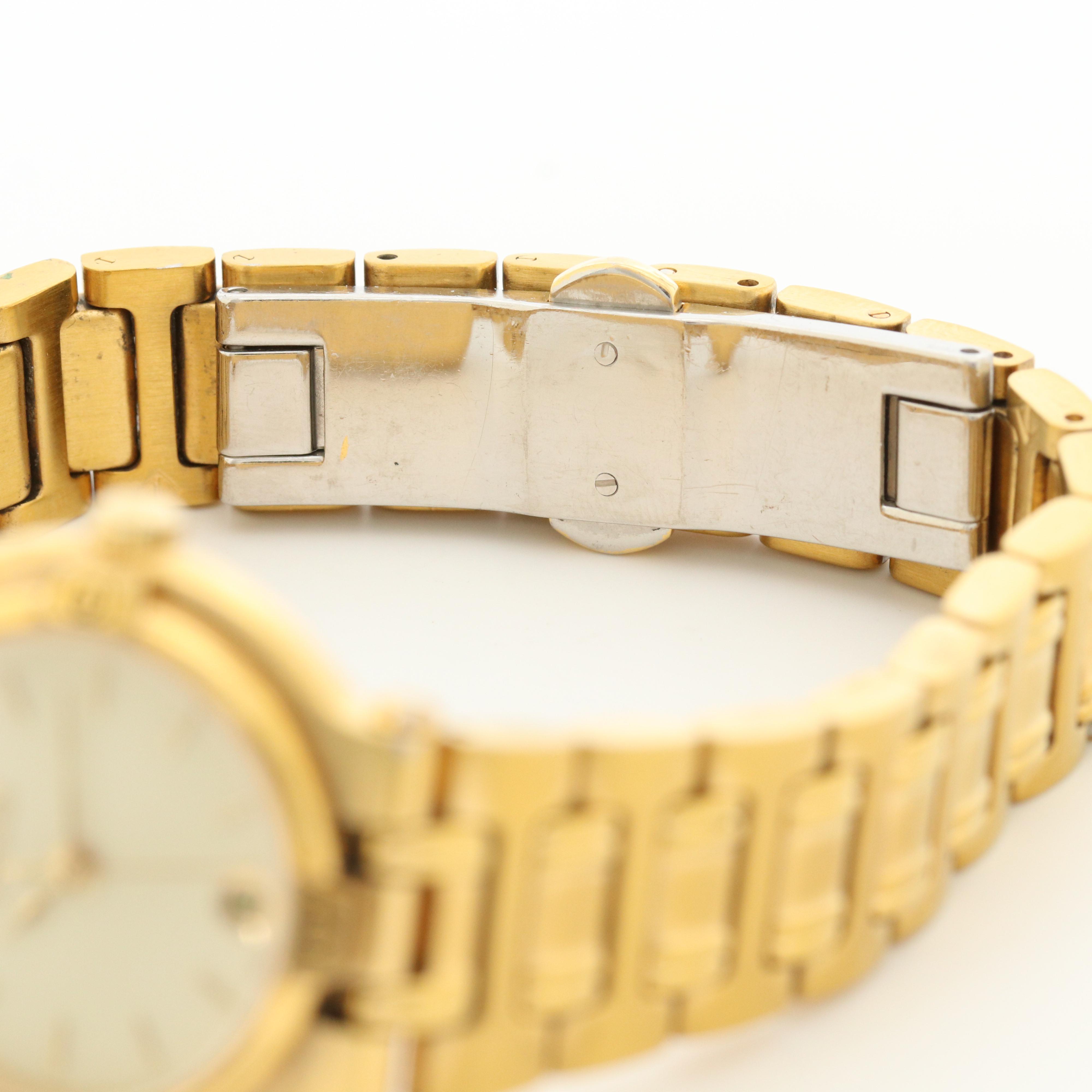 Gucci Gold Tone Stainless Steel Quartz Watch With Date