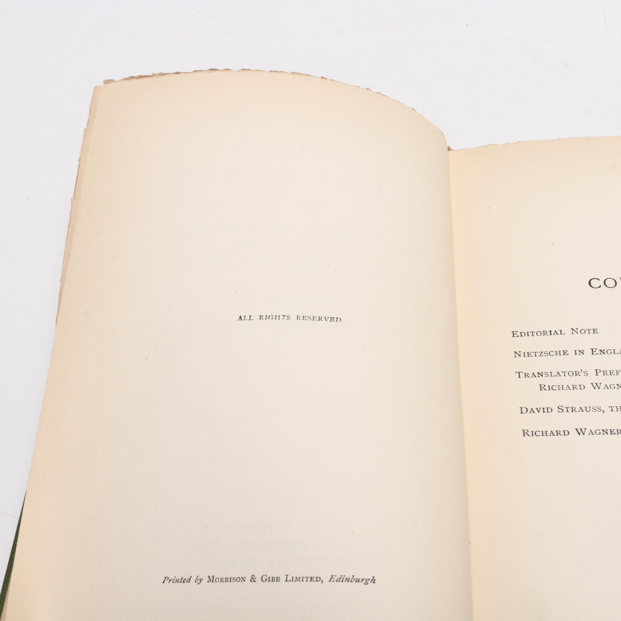 Limited Edition "Thoughts Out of Season" by Nietzsche with More Nonfiction Books