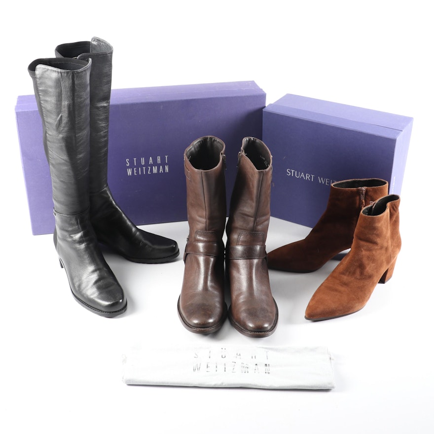 Stuart Weitzman and Cole Haan Heeled Boots in Suede and Leather