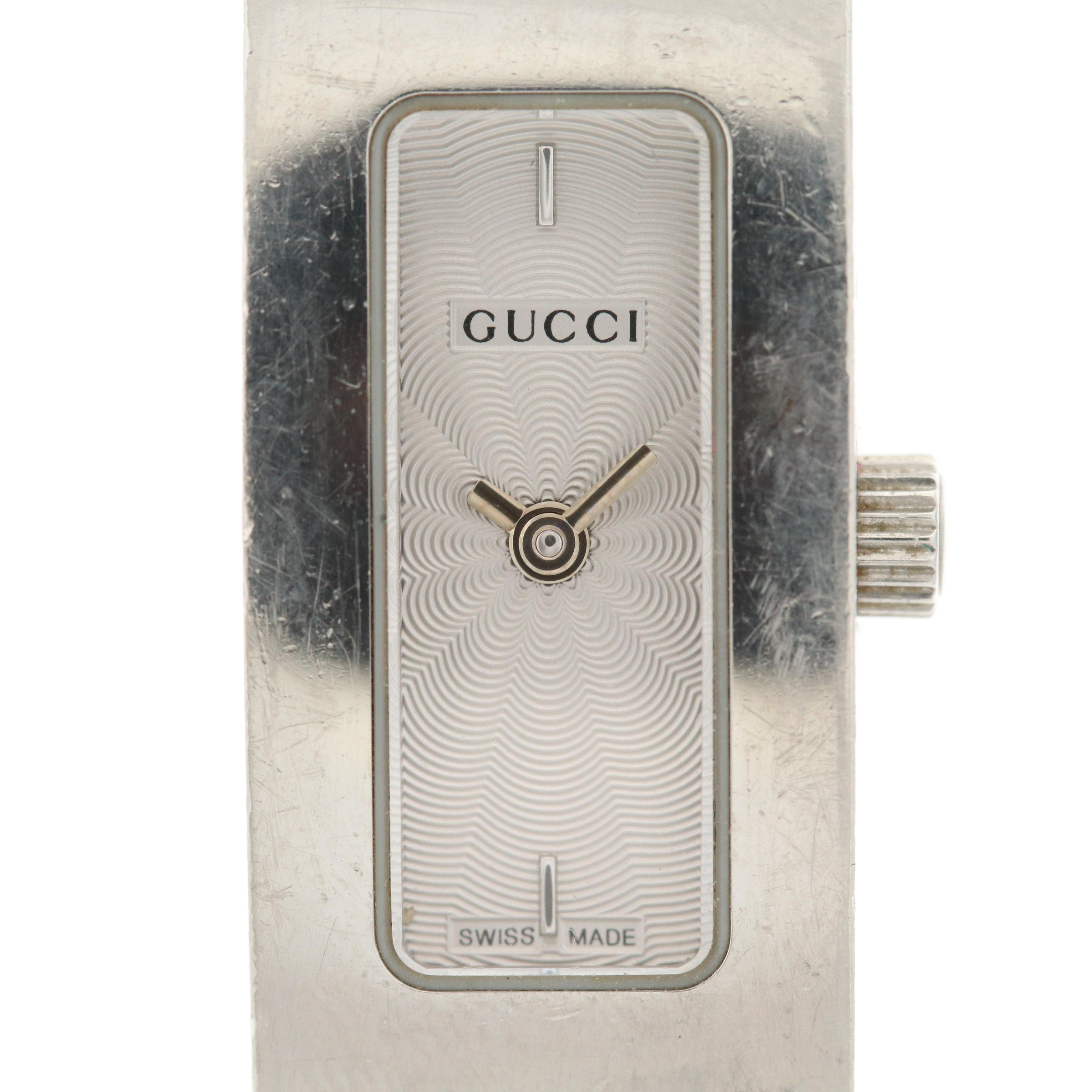 Gucci Stainless Steel Grey Dial Quartz Watch