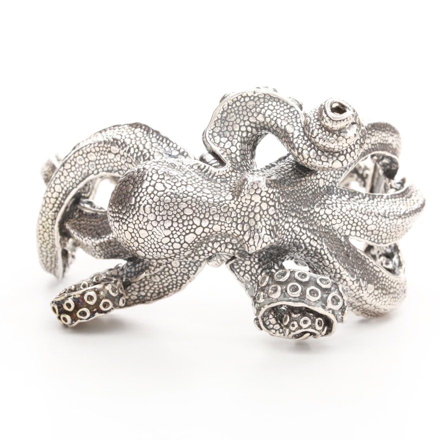 Kabana Sterling Silver Octopus Cuff Bracelet