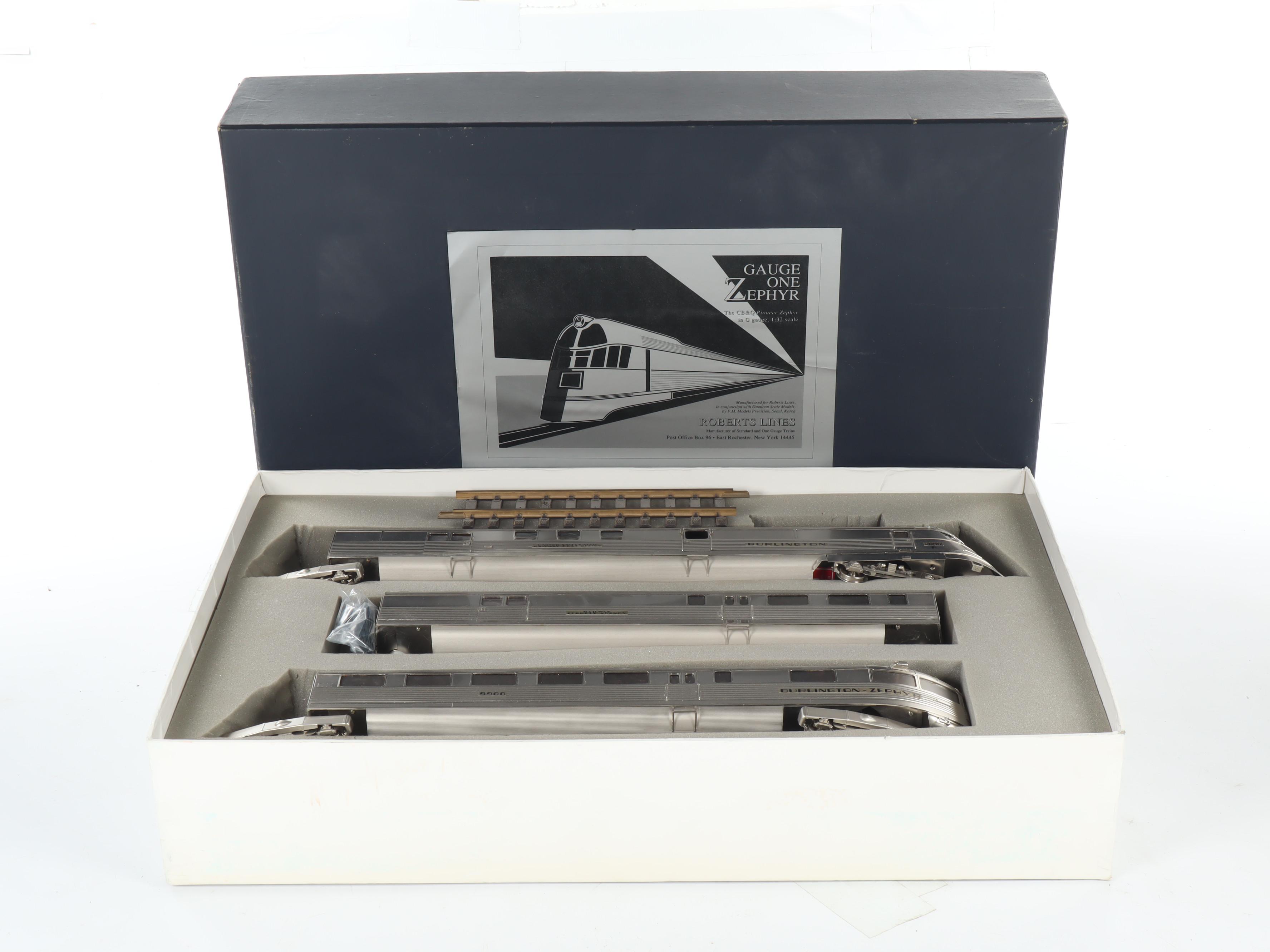 Roberts Lines Gauge One Zephyr with Lionel Trains and Tracks