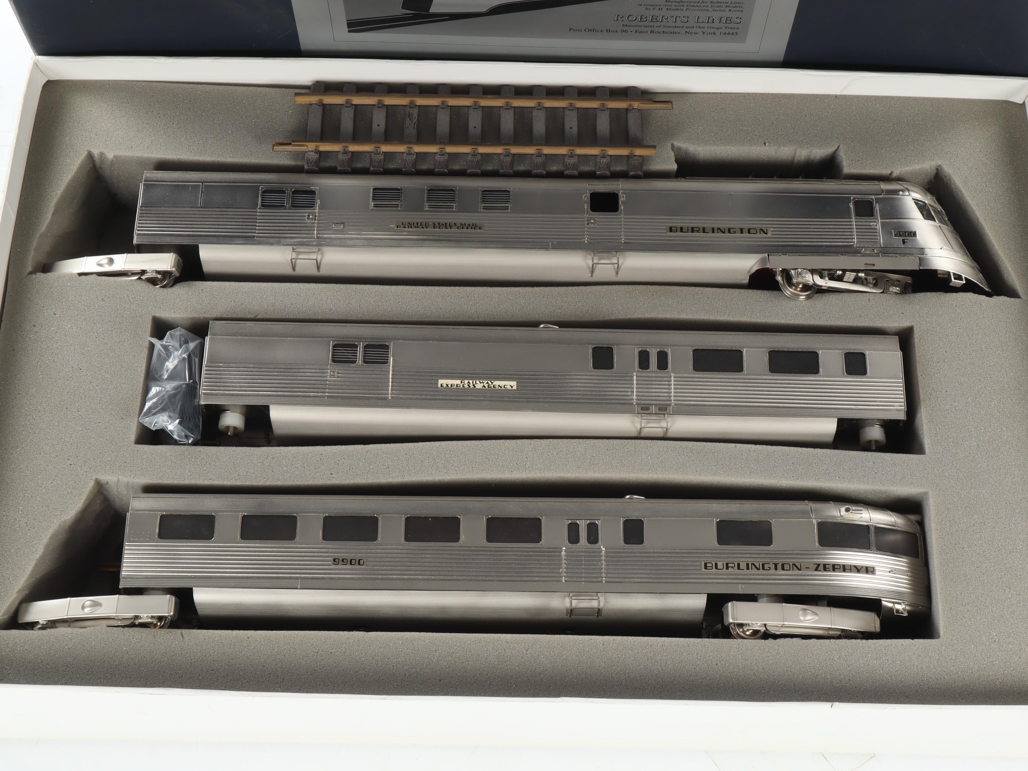 Roberts Lines Gauge One Zephyr with Lionel Trains and Tracks