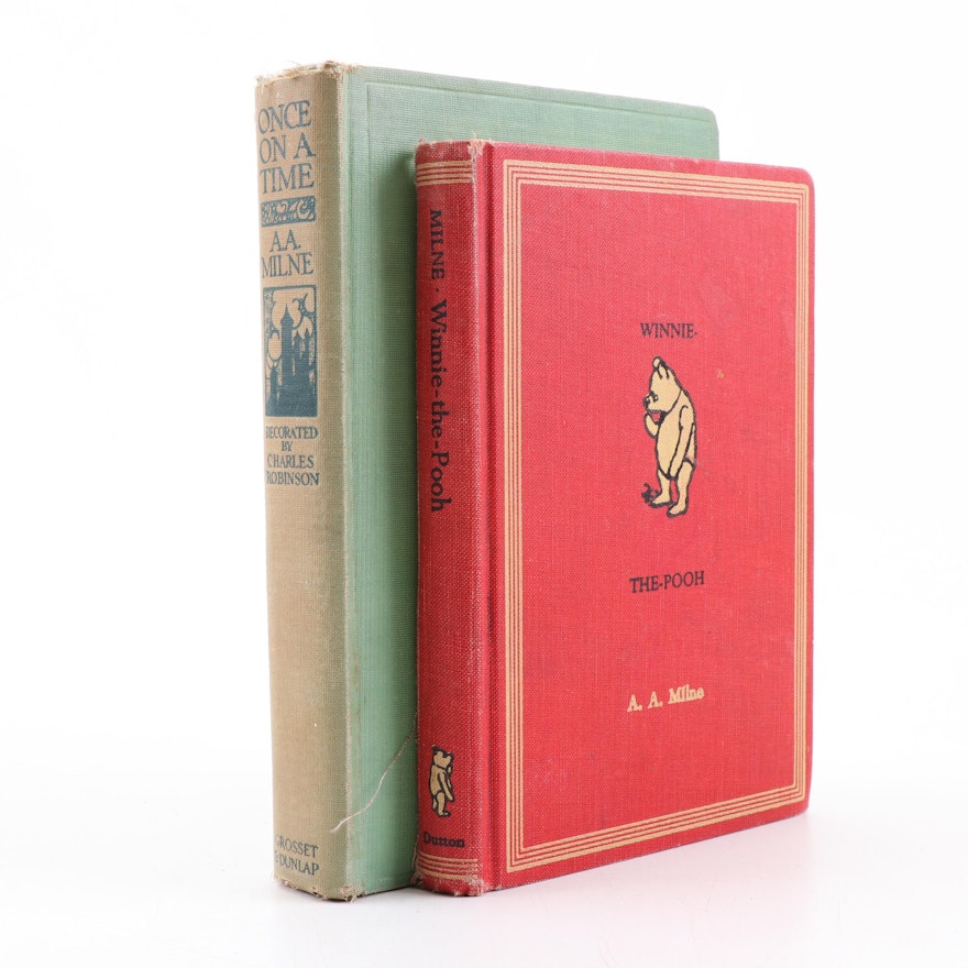 1954 "Winnie the Pooh" and 1922 "Once Upon a Time" Books by A. A. Milne