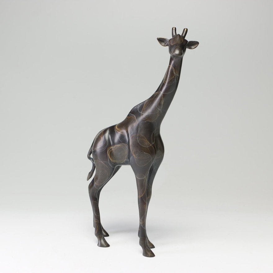 Robert Deurloo Bronze Giraffe Sculpture "Gentle Giant"