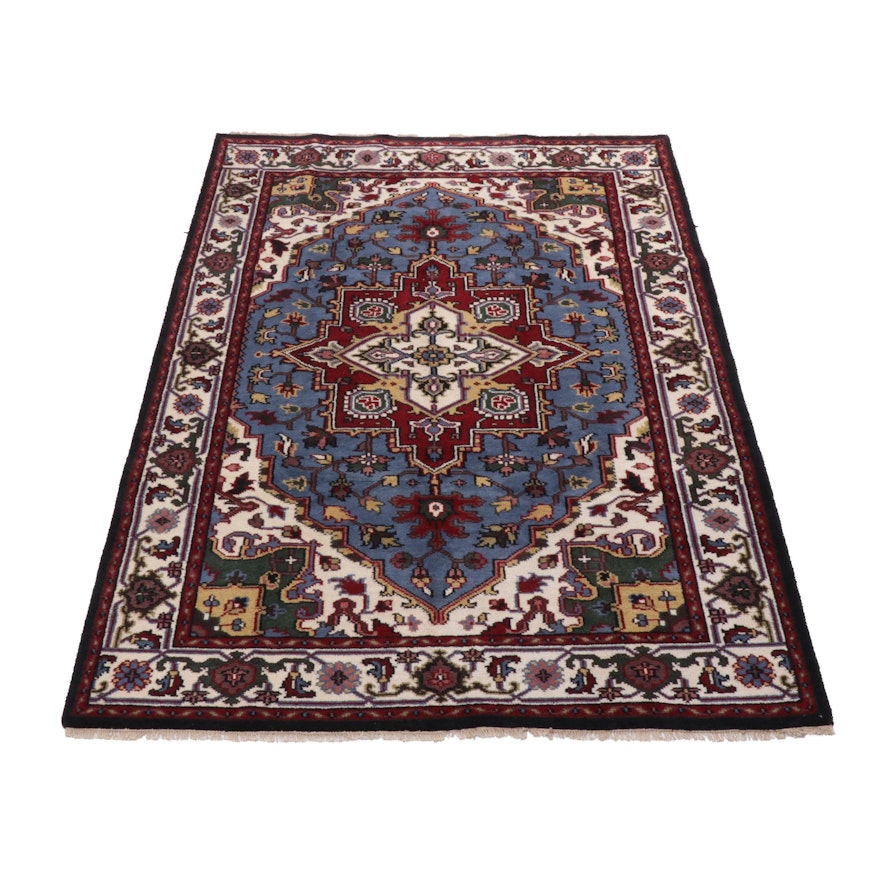 6'0 x 9'2 Hand-Knotted Indo-Persian Heriz Area Rug