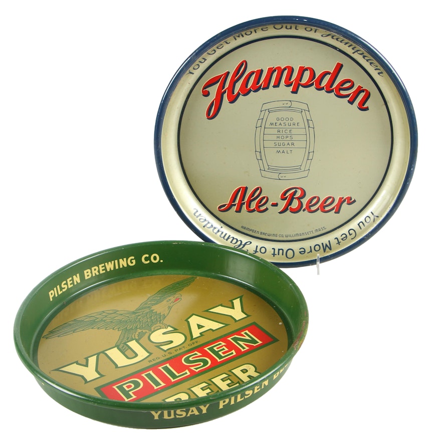 Advertising Trays for Hampden and Yusay Beer