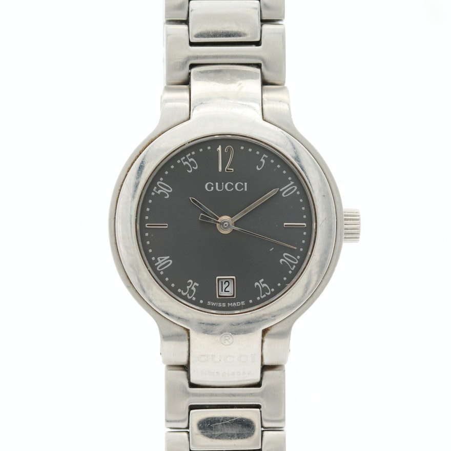 Gucci Stainless Steel Wristwatch With Date