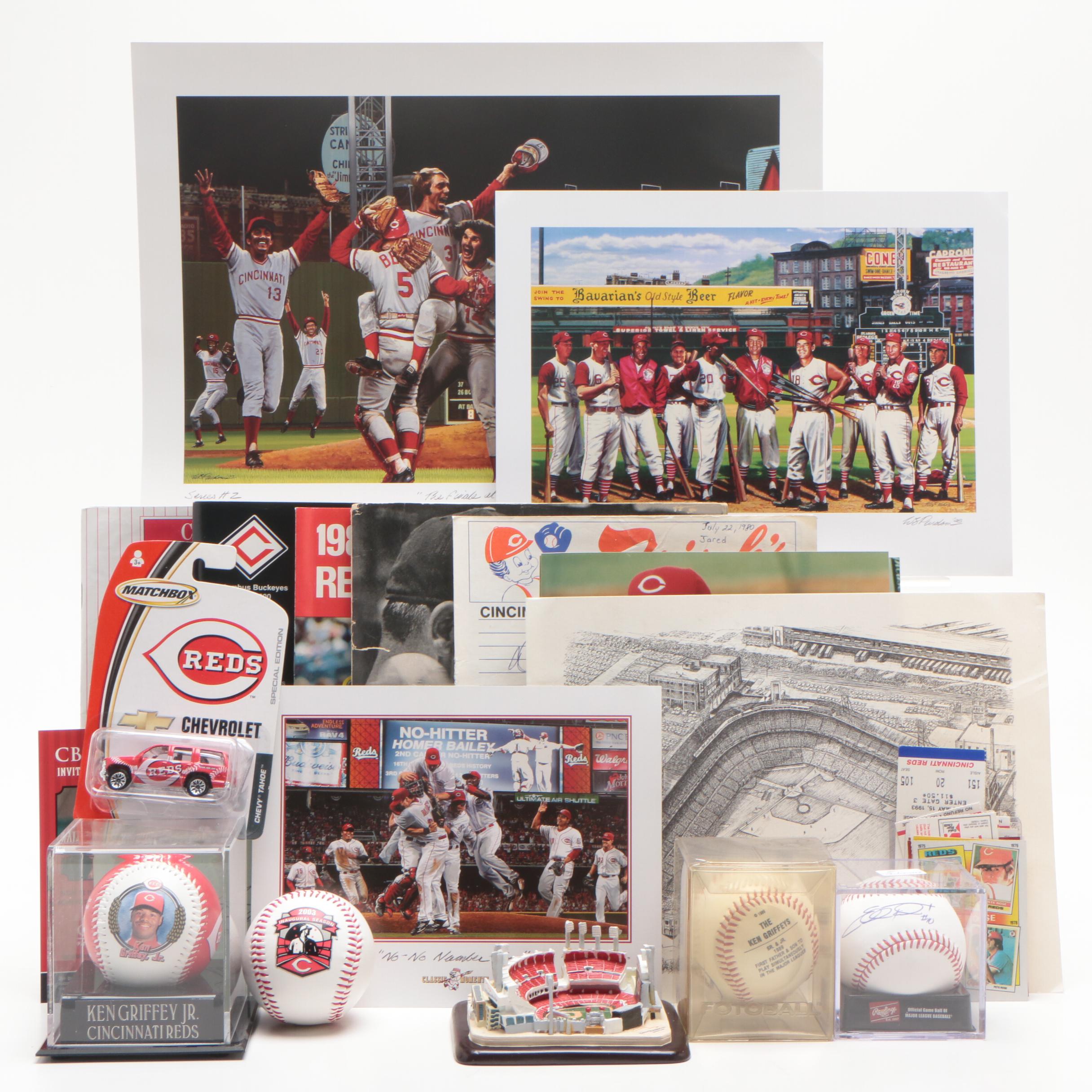 Baseball Memorabilia, Mostly Cincinnati Reds Players Including Cards and More