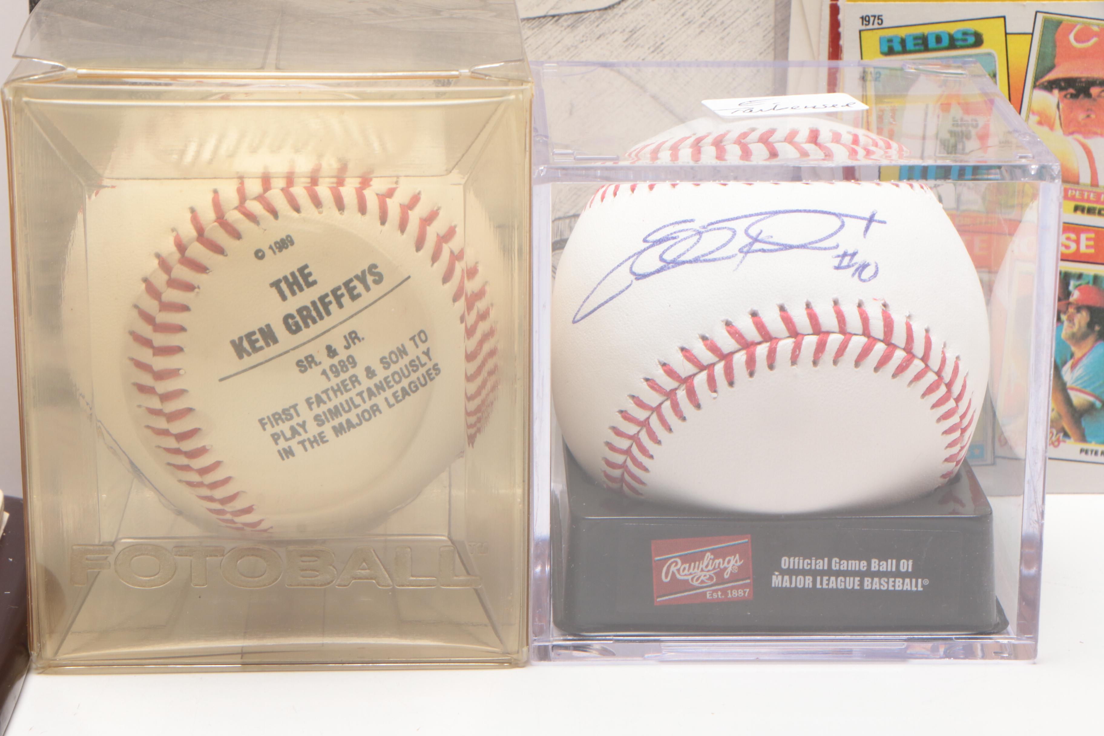 Baseball Memorabilia, Mostly Cincinnati Reds Players Including Cards and More