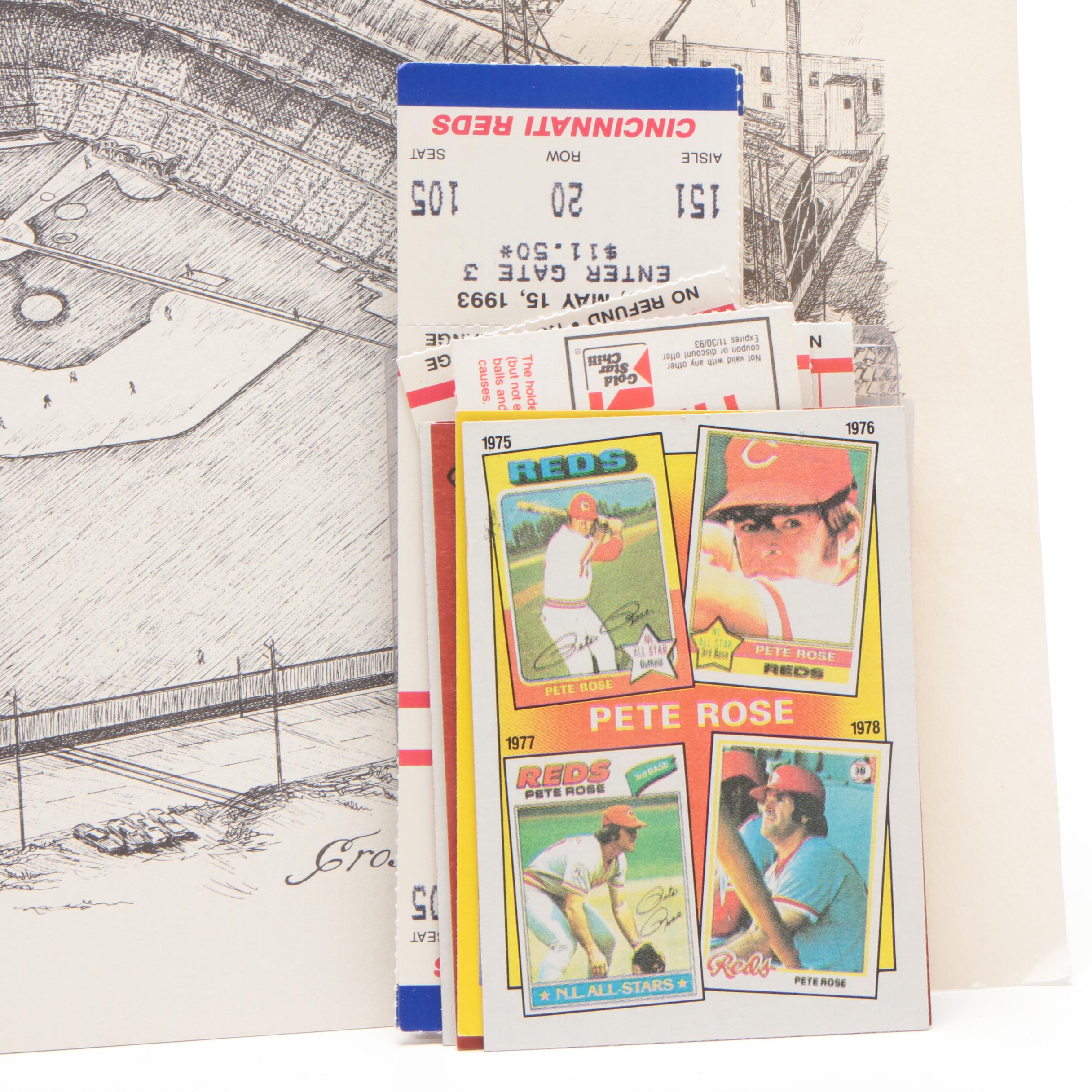 Baseball Memorabilia, Mostly Cincinnati Reds Players Including Cards and More