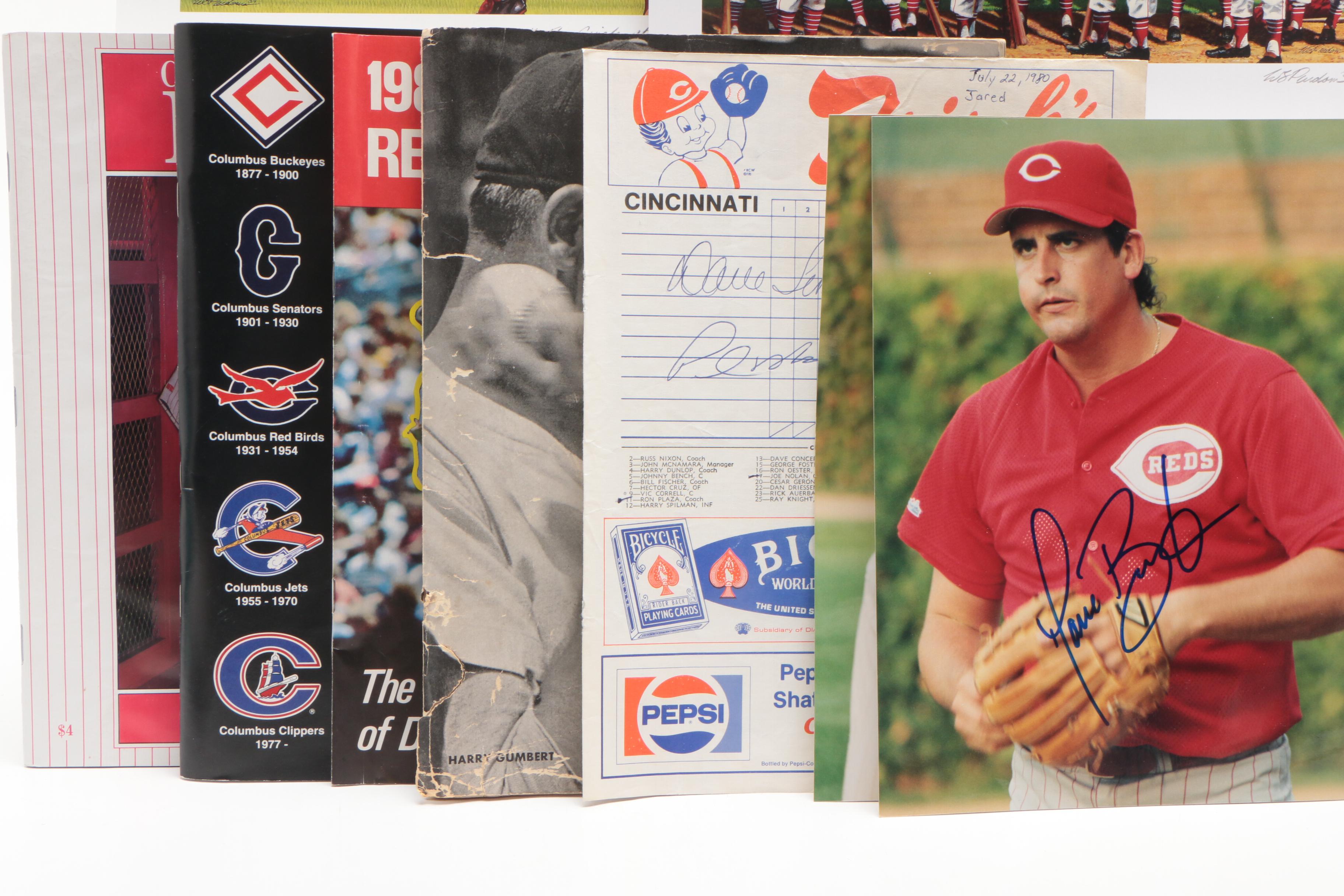Baseball Memorabilia, Mostly Cincinnati Reds Players Including Cards and More