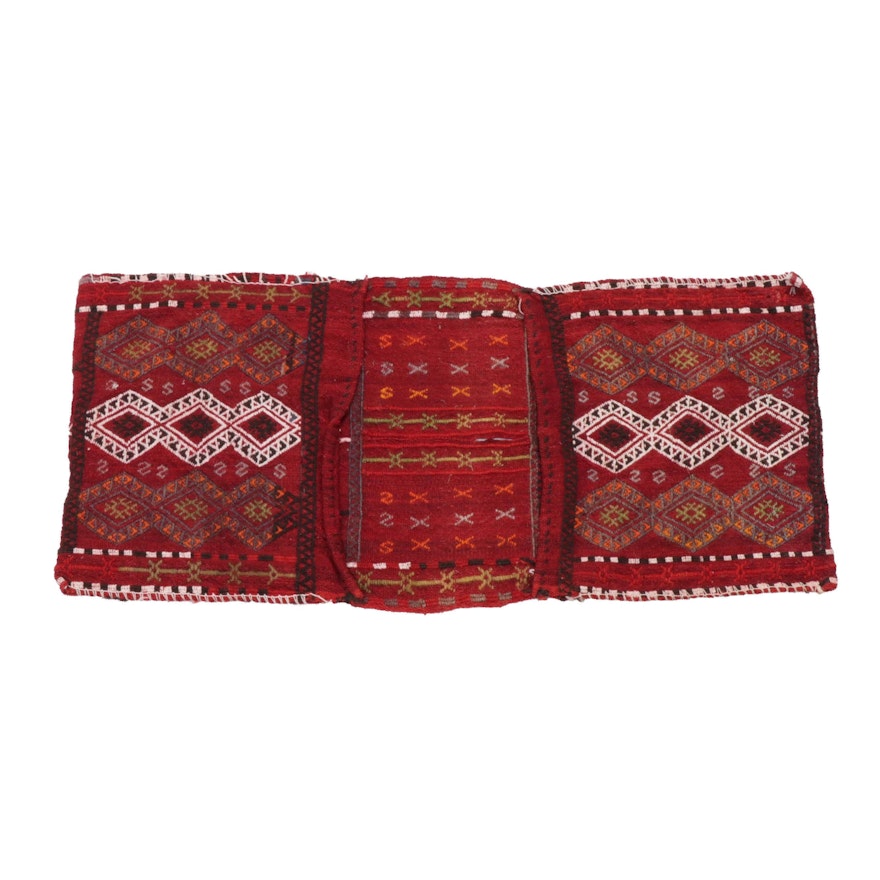 1'5 x 3'0 Handwoven Caucasian Soumak Saddlebag, circa 1960s