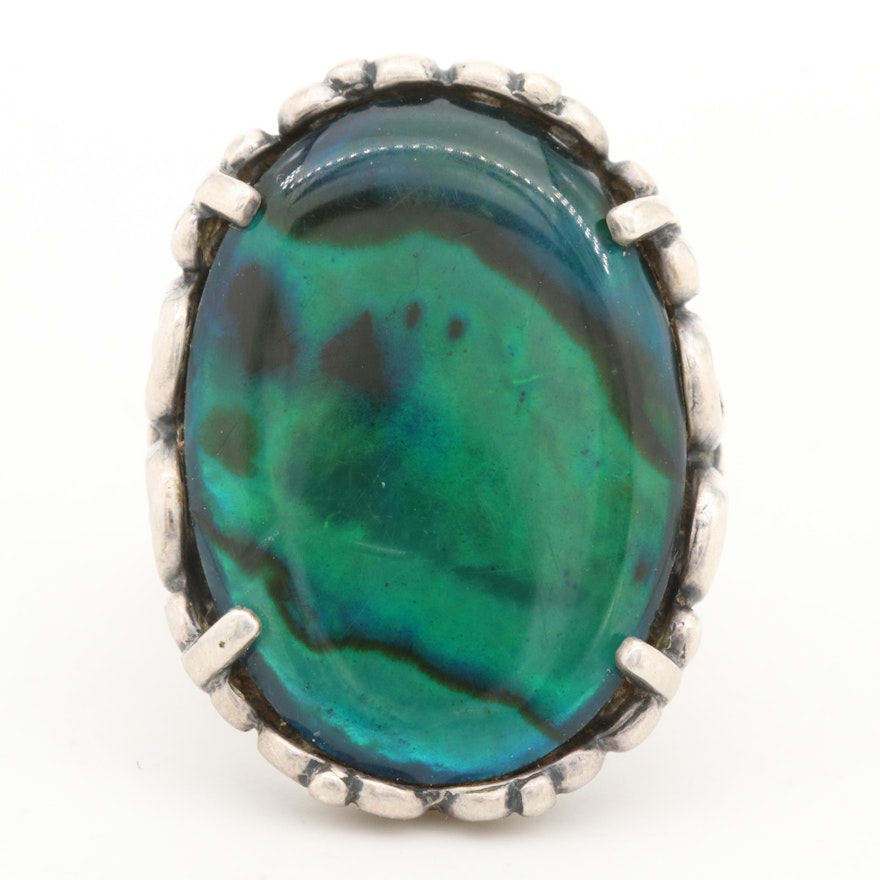 Sterling Silver Abalone Triplet Ring