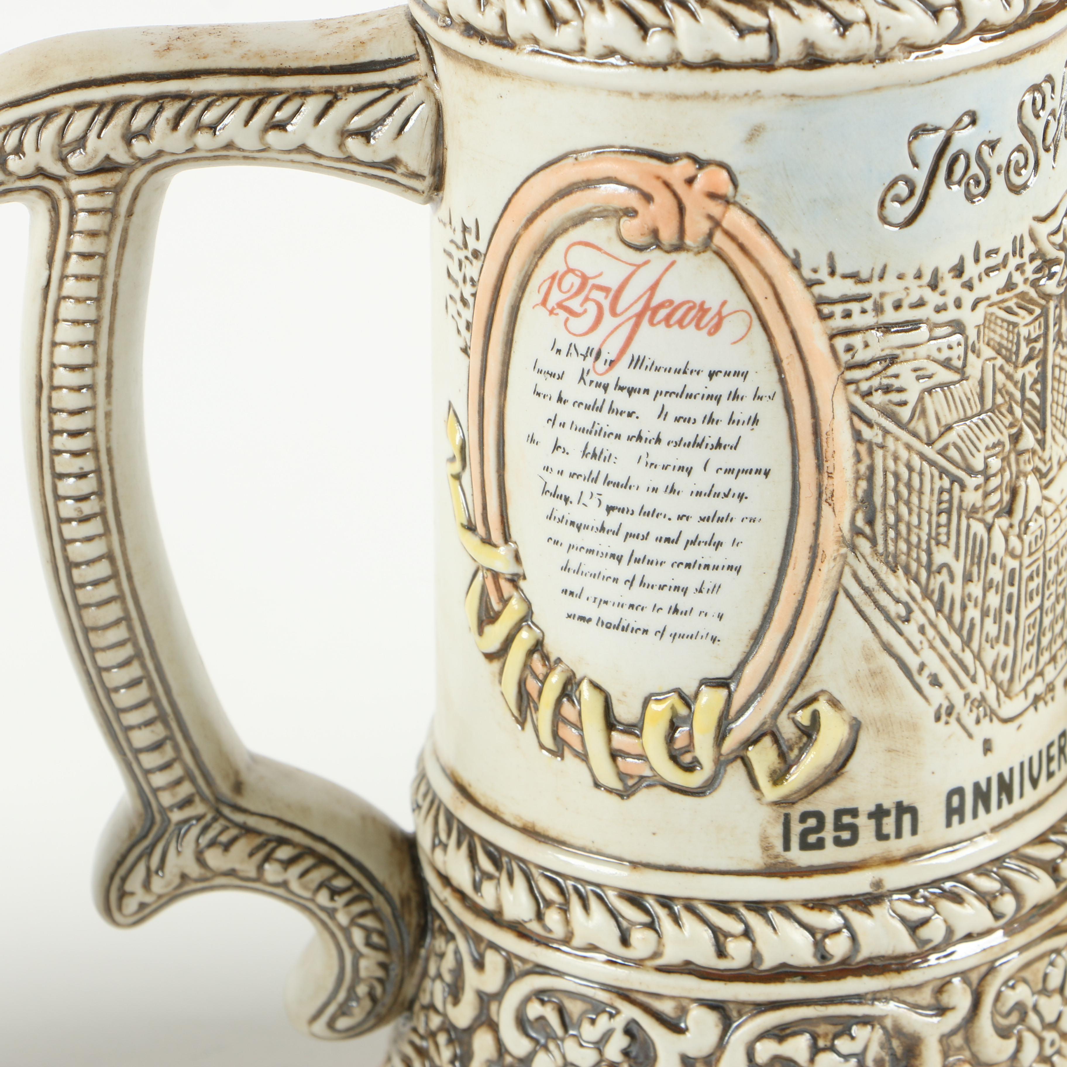 Stoneware and Ceramic Beer Steins including Yuengling Signature Series Stein
