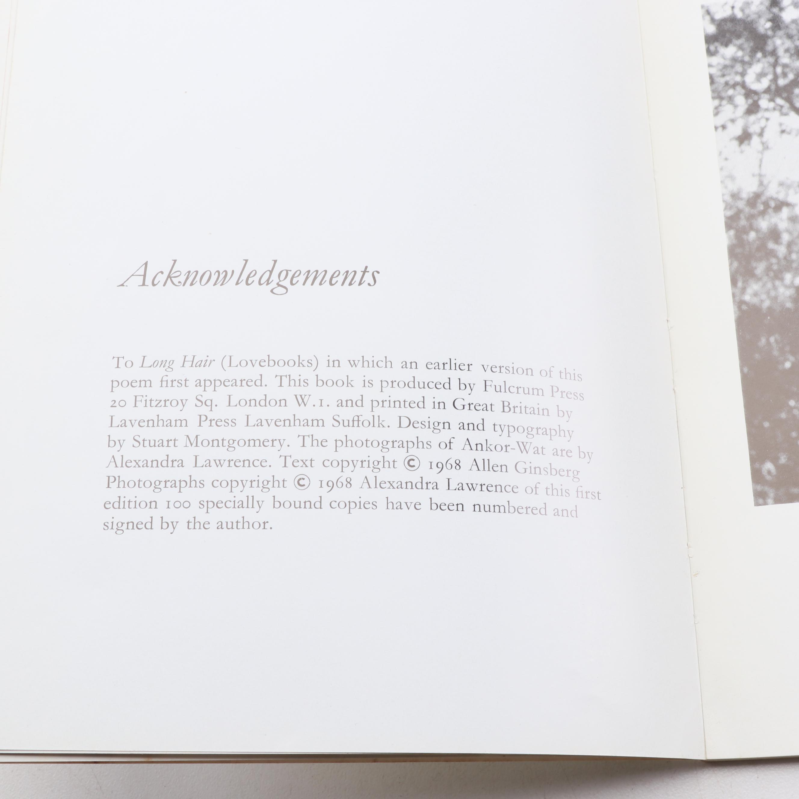 1968 "Ankor Wat" Poems by Allen Ginsberg